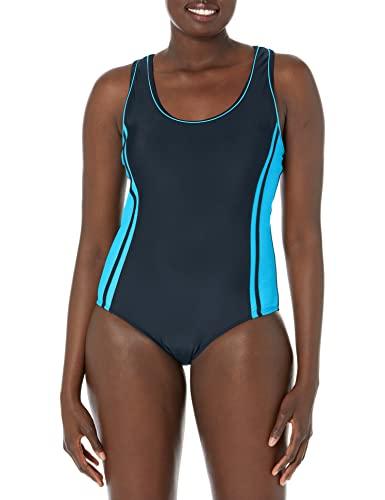 Uhnice Women s One Piece Swimsuits Racing Training Sports Athletic Swimwear X Large US10 12 Black Blue