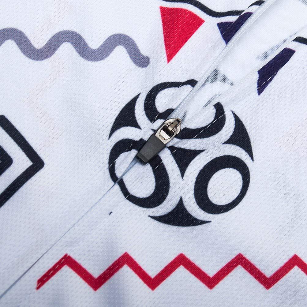 Uriah Uriah Men's Cycling Jersey Short Sleeve Sweat Wicking Football White Size 5XL(CN)