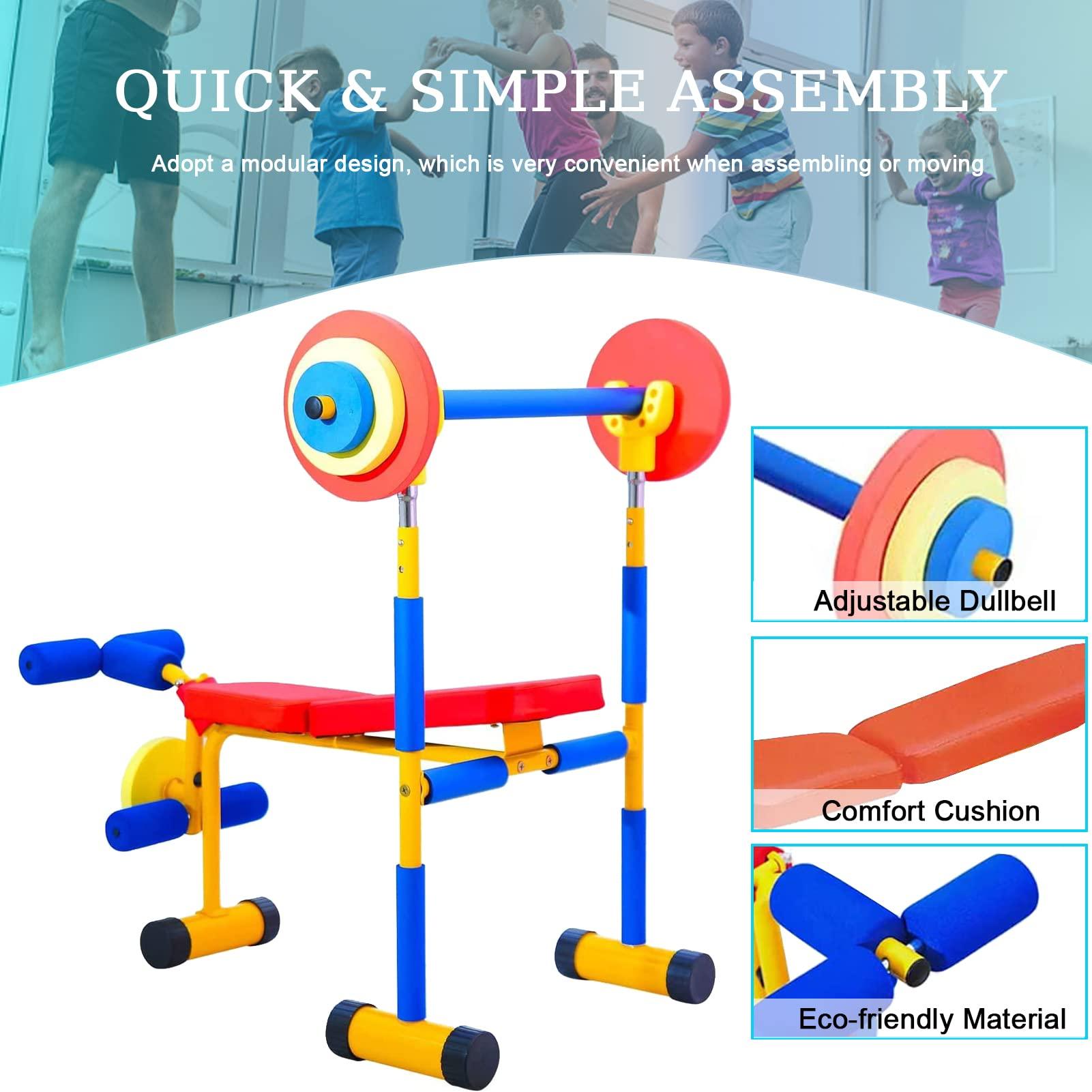 QBDGXFC Kids Fitness Exercise Equipment Kids Fitness Dumbbell Set Adjustable Weight Bench Toy for Boys And Girls for Beginner Exercise