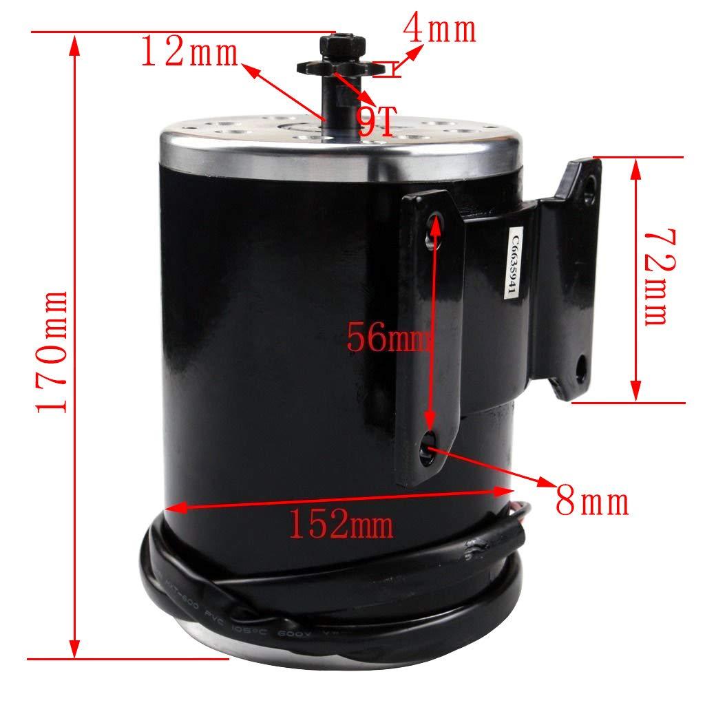 TDPRO TDPRO 48V 1000W Brushed Speed Motor & Controller & Throttle Grip Kit for Electric Scooter Go Kart Bicycle e Bike Tricycle Moped