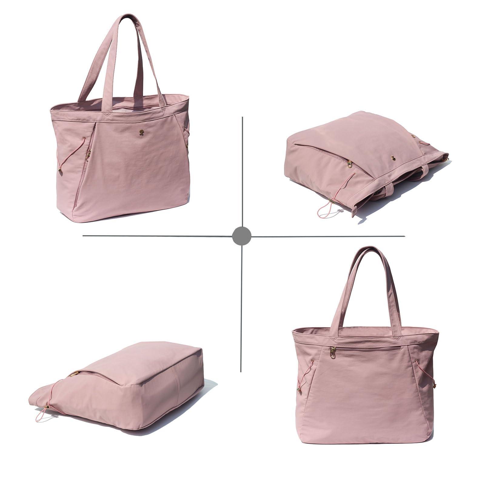 ESVAN ESVAN Tote Bag with Yoga Mat Carrier Pocket for Women Shoulder Bags Drawstring for Office Workout Travel Carryall Pilates Gym and Beach