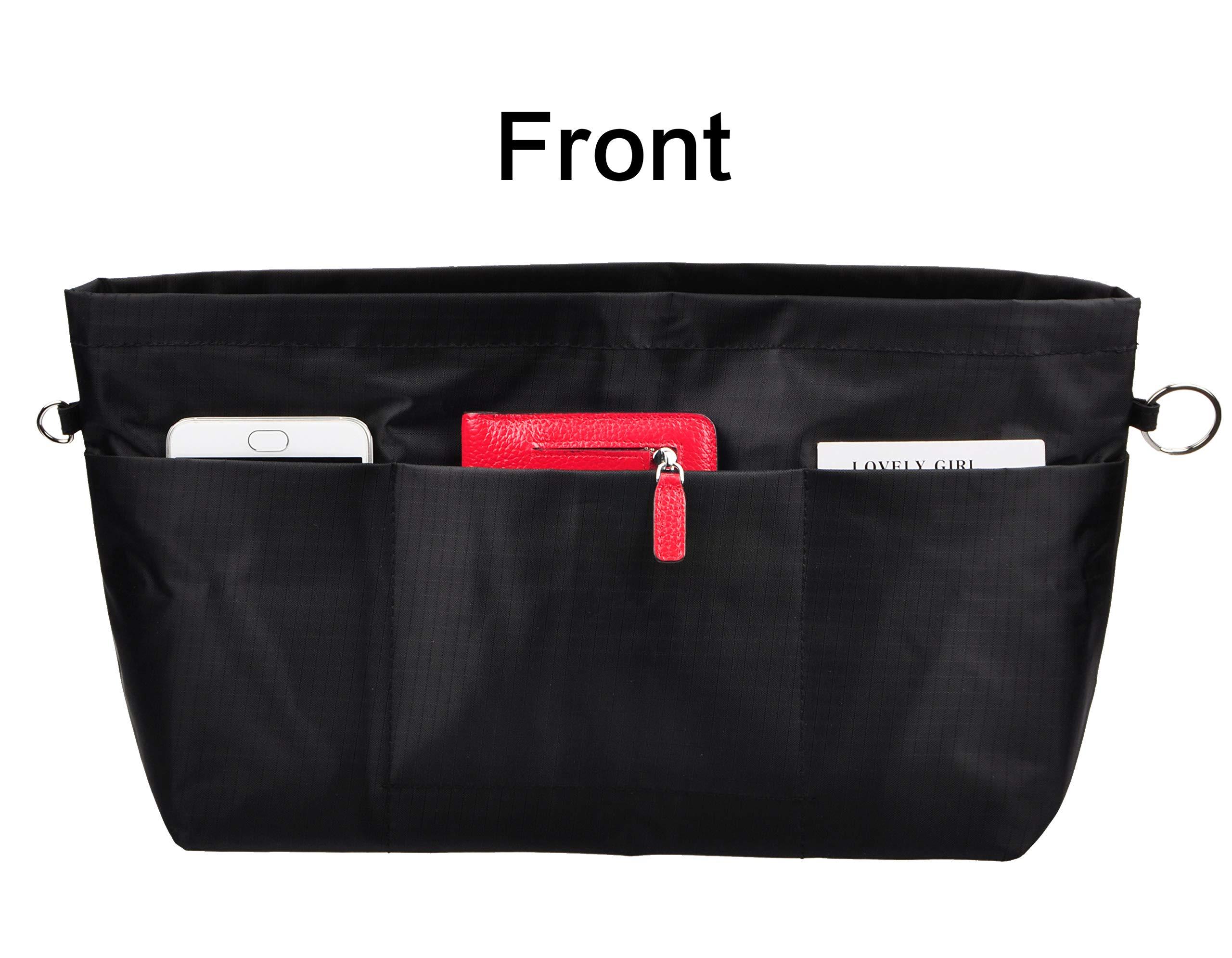 Vercord Vercord Purse Organizer Insert Bag Tote Handbags Pocketbook Inserts Organizers Zipper 11 Pockets Black Large