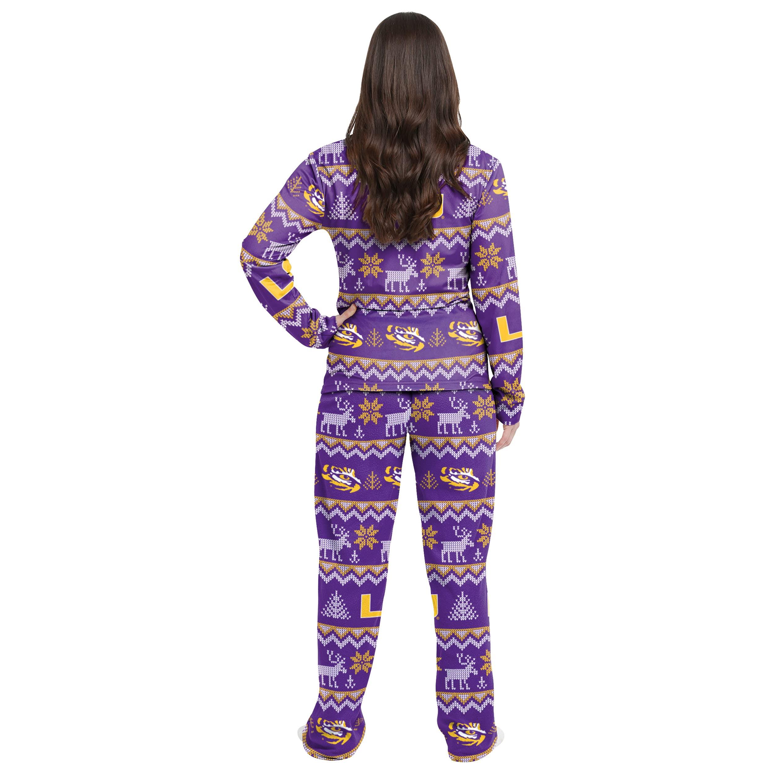 FOCO FOCO Women\'s NCAA College Team Matching Set Family Pajamas, Holiday Ugly Pattern, Medium