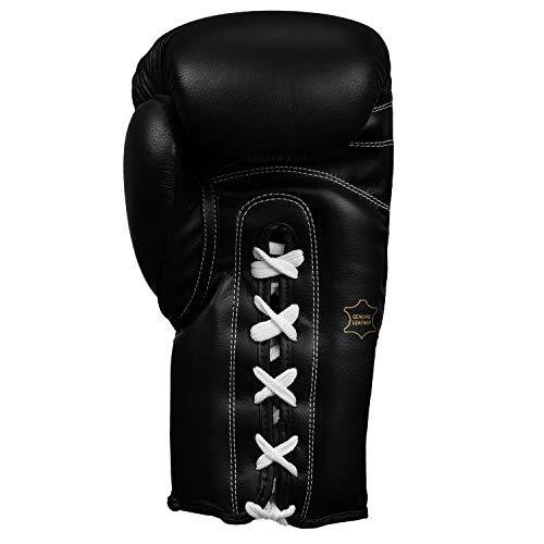 Title Boxing Title Classic Leather Lace Training Gloves 2.0, Black, 14 oz