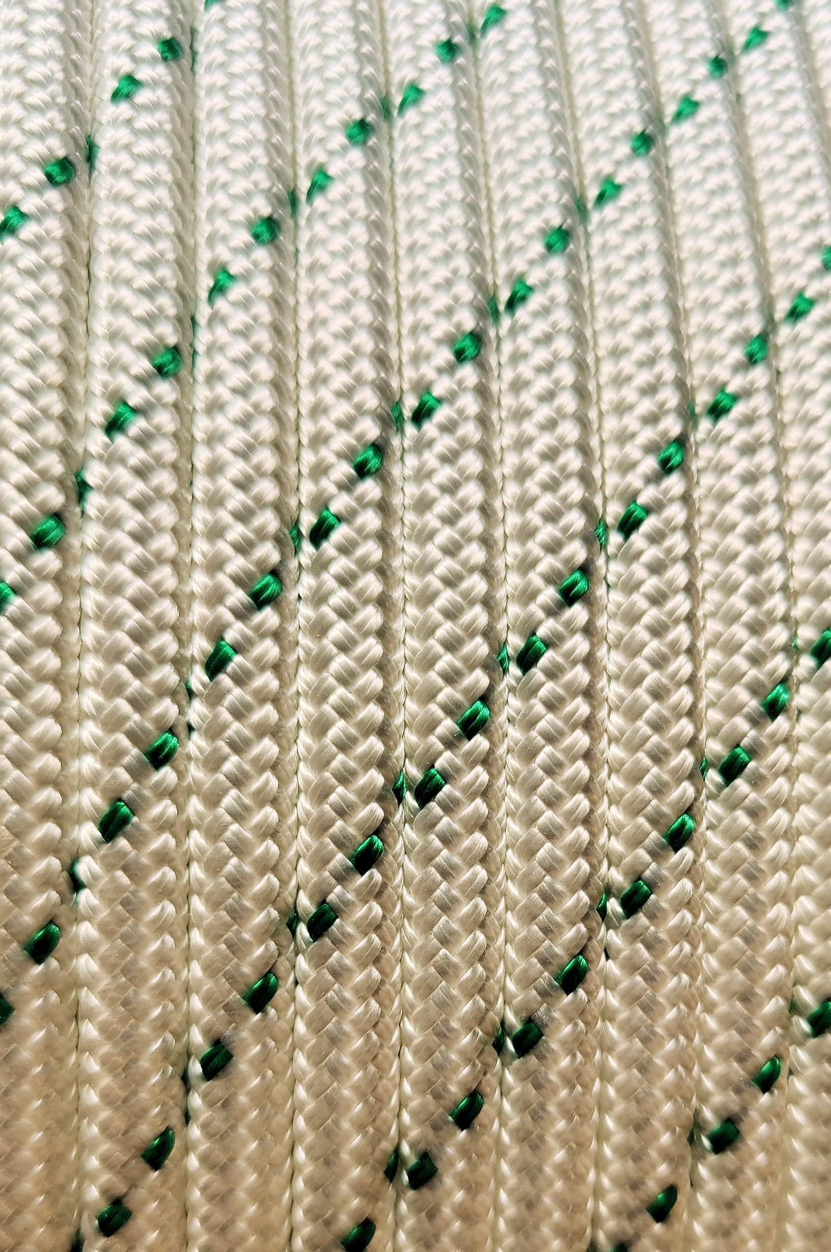 MarineNow MarineNow Double Braid Polyester Low Stretch Sailing Rope Choose Size/Length/Color (12 mm (1/2"), 080 ft, Green Fleck)