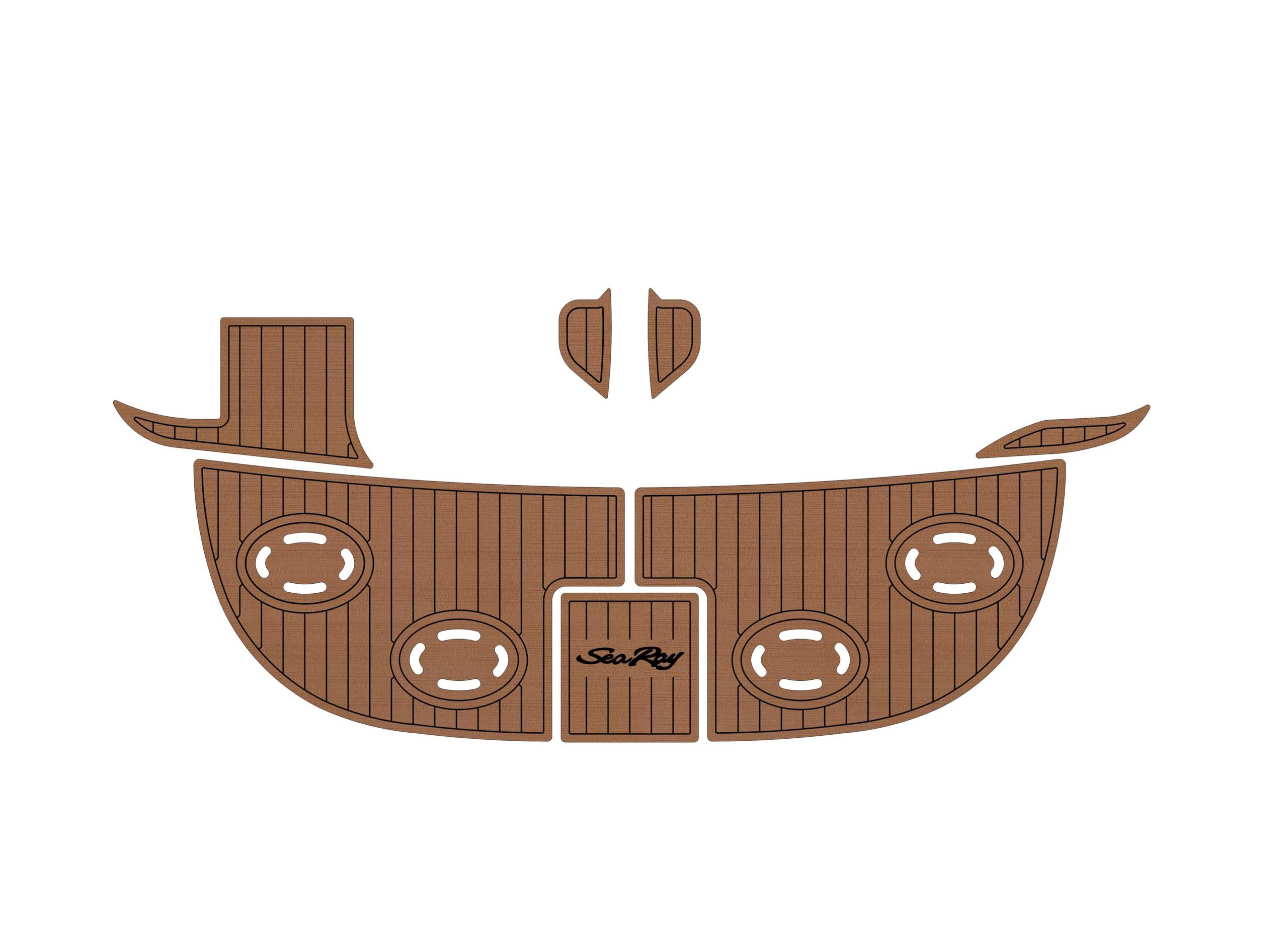 ATDEK ATDEK 2000 Sea Ray 340 Sundancer Swim Platform 1/4 6mm eva Faux Teak Deck Surfing Boat Fishing Boat Motorcycle Hurts crapet Non-Slip mat Floor (Brown Over Black)