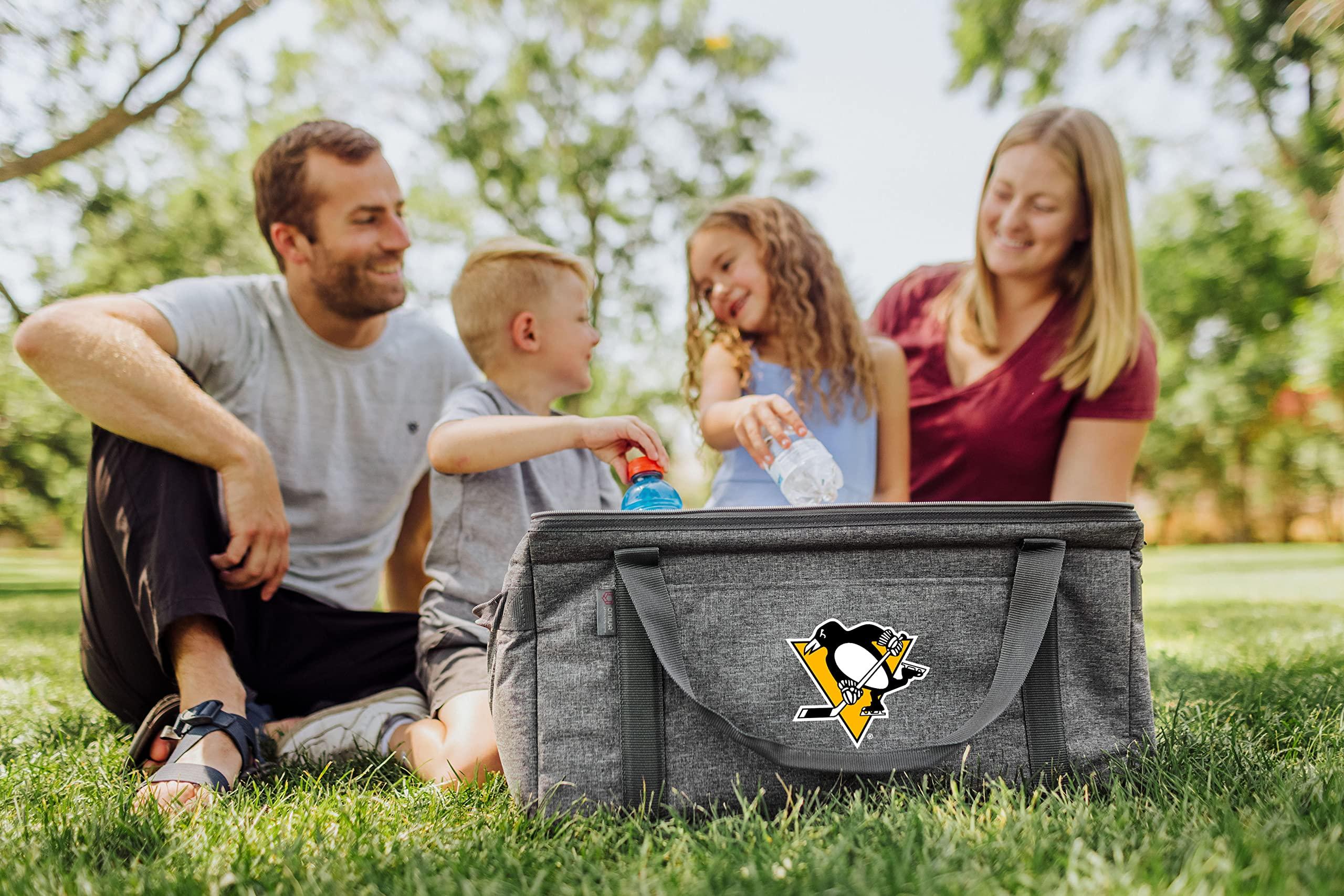 PICNIC TIME PICNIC TIME NHL Pittsburgh Penguins 64 Can Collapsible Cooler, Large Insulated Soft Cooler Bag, Portable Beach Cooler with Shoulder Strap, (Heathered Gray)