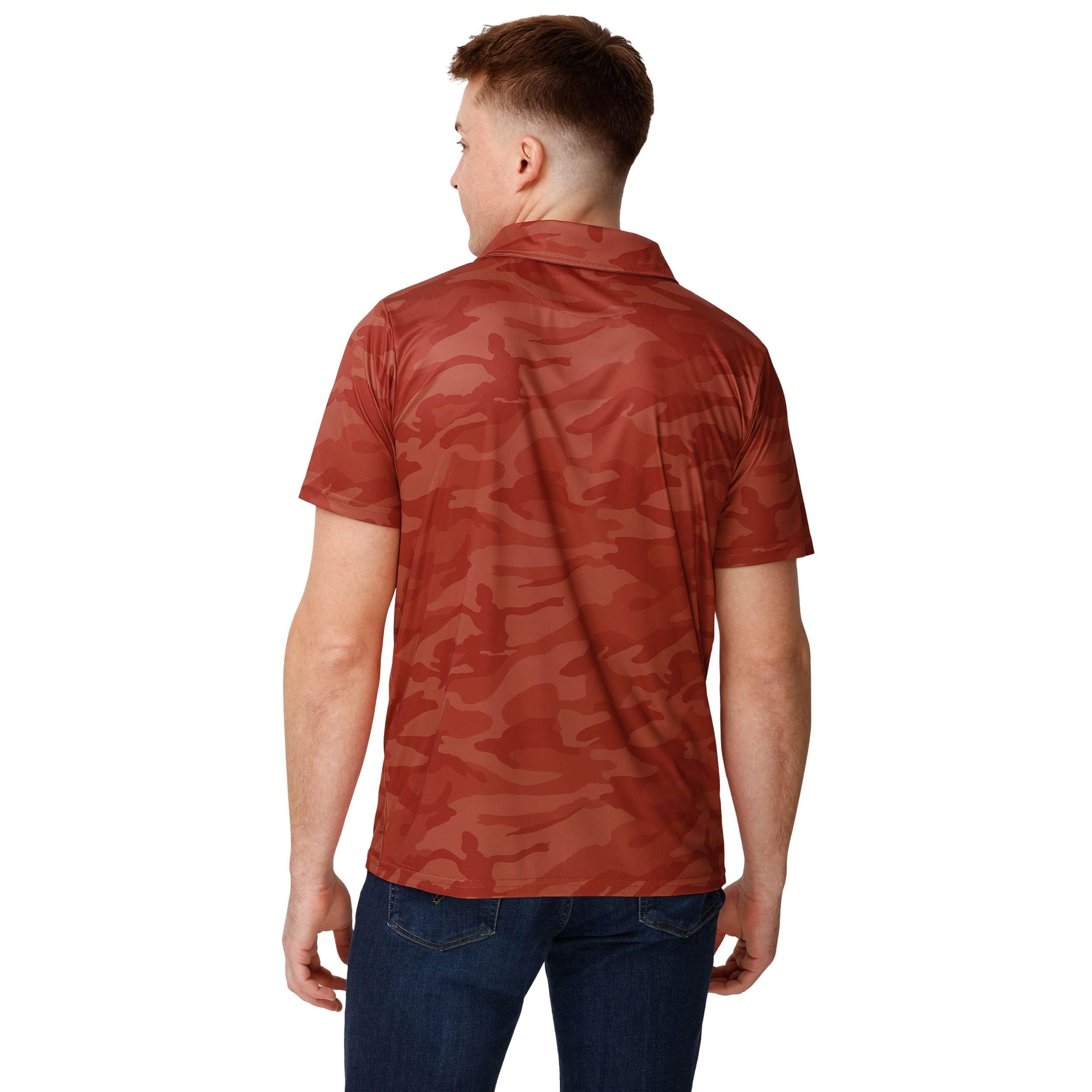 FOCO FOCO Mens NCAA College Team Logo Polyester Polo Short Sleeve Shirt, Color Camo, X-Large US