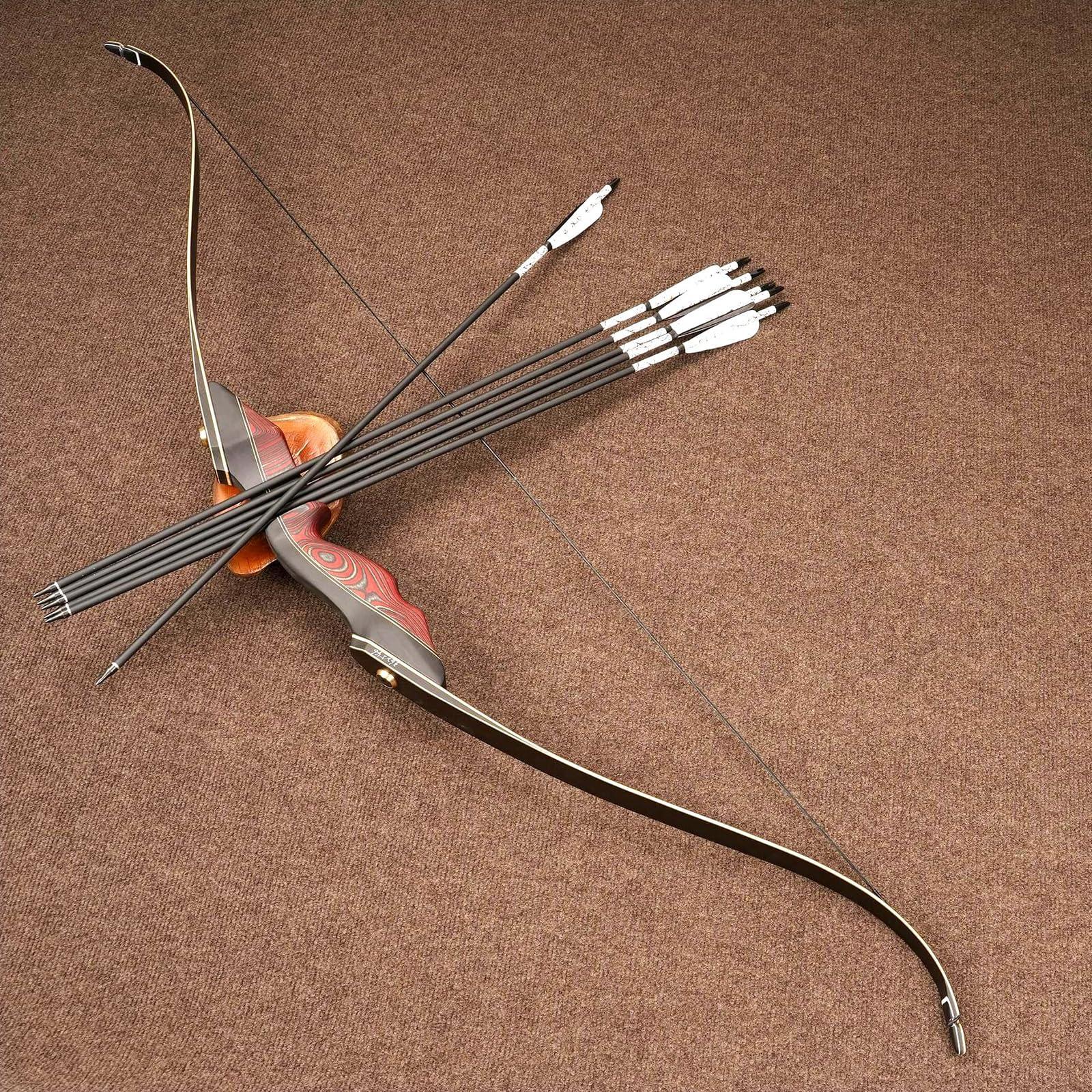 PMZ PMZ Recurve Bow and Arrow Set, Newset Professional Aldults Archery Hunting Bow Kit, 60'' Wooden Takedown Bow, for Youth Beginners to Advanced Outdoor Practice & Hunting, Right Hand, 40 lbs