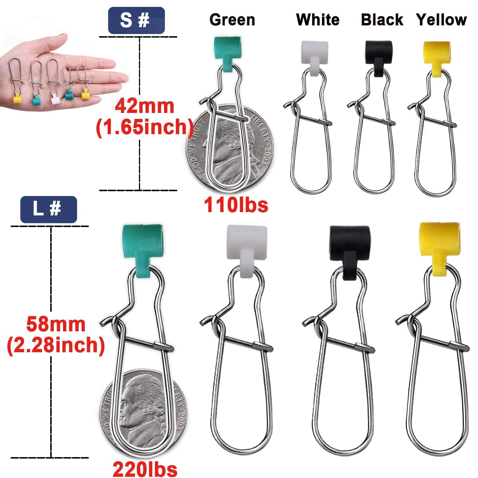 FishTrip FishTrip Sinker Slides for Fishing Rigs - 25pcs Duo Lock Snaps for Fishing Line Heavy Duty Weights Sinkers Saltwater Connector Accessories