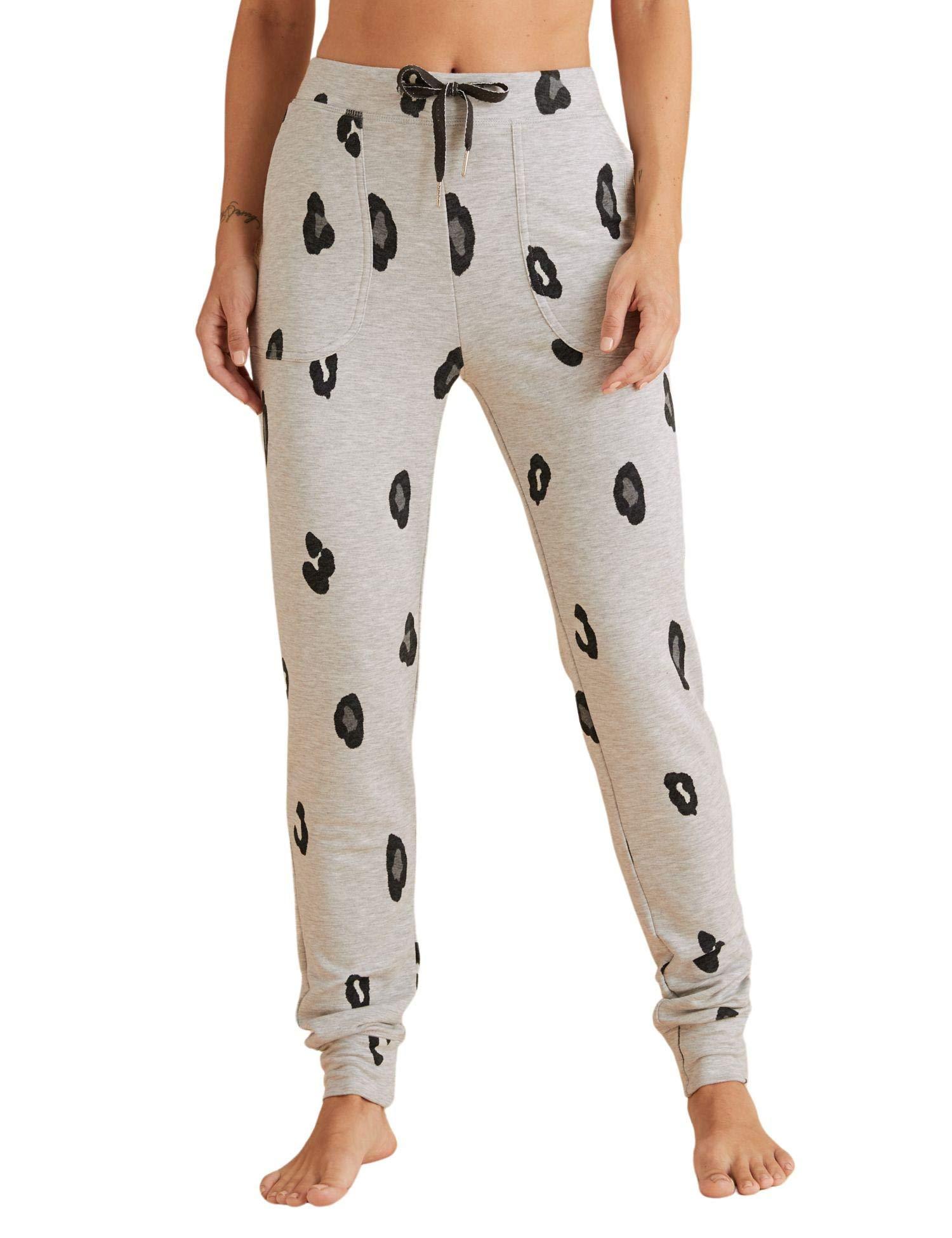 Marks & Spencer Marks and Spencer Women's Flexifit Loungewear Animal Print Cuffed Pajama Pant, Grey Mix, 12 Regular