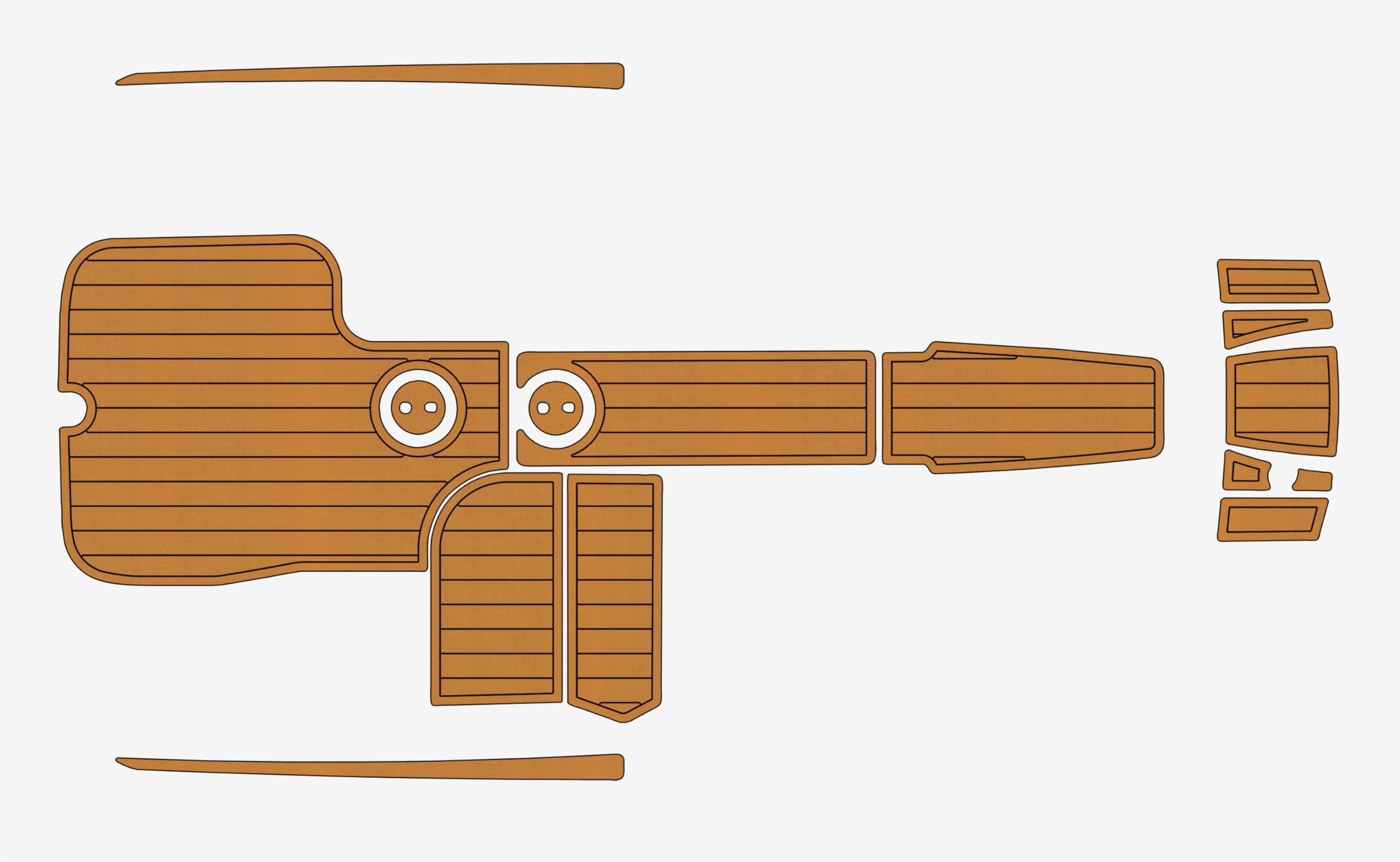 ATDEK ATDEK 2004-2011 Mastercraft X-STAR cockpit bow1/4 6mm eva Foam Faux Teak Deck Surfing Boat Fishing Boat Motorcycle Hurts crapet Non-Slip mat Marine Floor (Brown over black)
