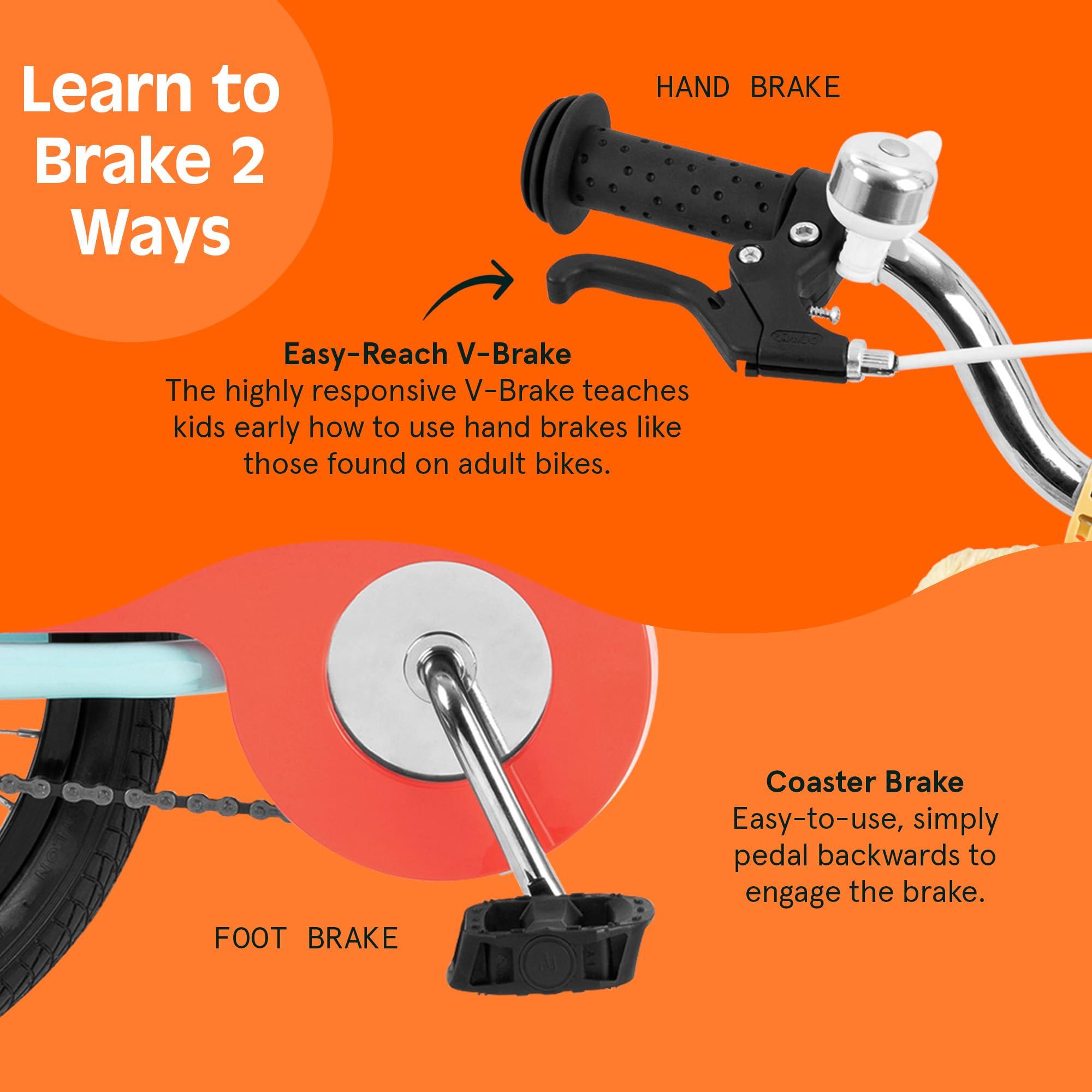 Retrospec Retrospec 16" Kids Bike for Ages 4-6 with Helmet, Adjustable Handlebars & Seat, Removable Training Wheels, V-Brake, 11 Air Vents