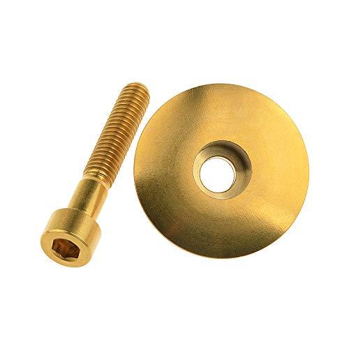 Wanyifa Wanyifa Ti Titanium Headset Stem Top Cap 1-1/8" with Titanium Bolt M6 x 35mm