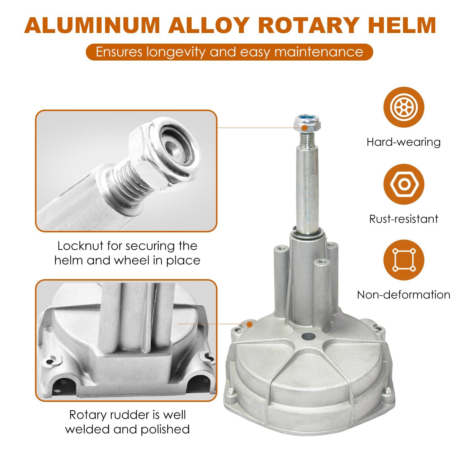 JNDO JNDO 10FT Boat Steering Cable Kit Outboard Steering Cable Boat Steering System Kit with 12.5 Inch Wheel Rotary Helm