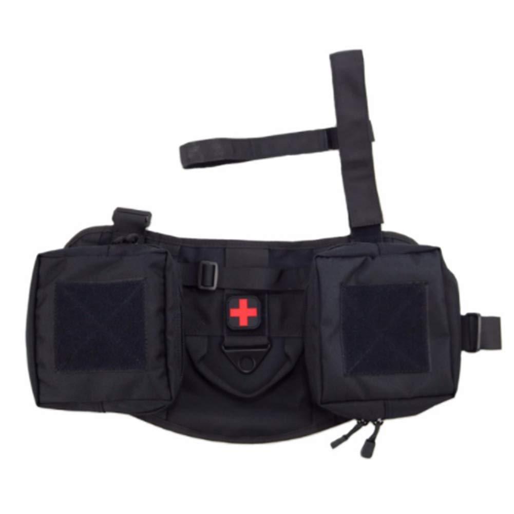 PJDDP PJDDP Tactical Dog Harness,Tactical Dog Vest,Adjustable Dog Training Vest, K9 Service Dog Vest Working Dog Vest with Handle for Small Large Dogs with Accessory Package,Black,M