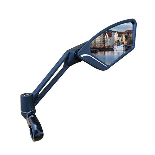 MEACHOW MEACHOW New Scratch Resistant Glass Lens,Handlebar Bike Mirror, Adjustable Safe Rearview Mirror, Bicycle Mirror (Silver Right Side) ME-003RS