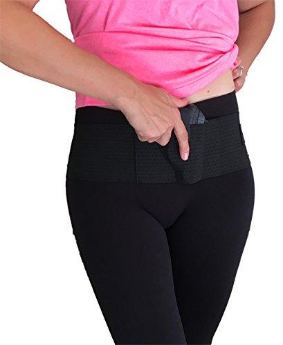 AlphaHolster AlphaHolster Women's Side Draw Belly Band Gun Holster with Dual Magazine Holster, Left or Right Hand Draw Concealed Carry (X-Large Black)