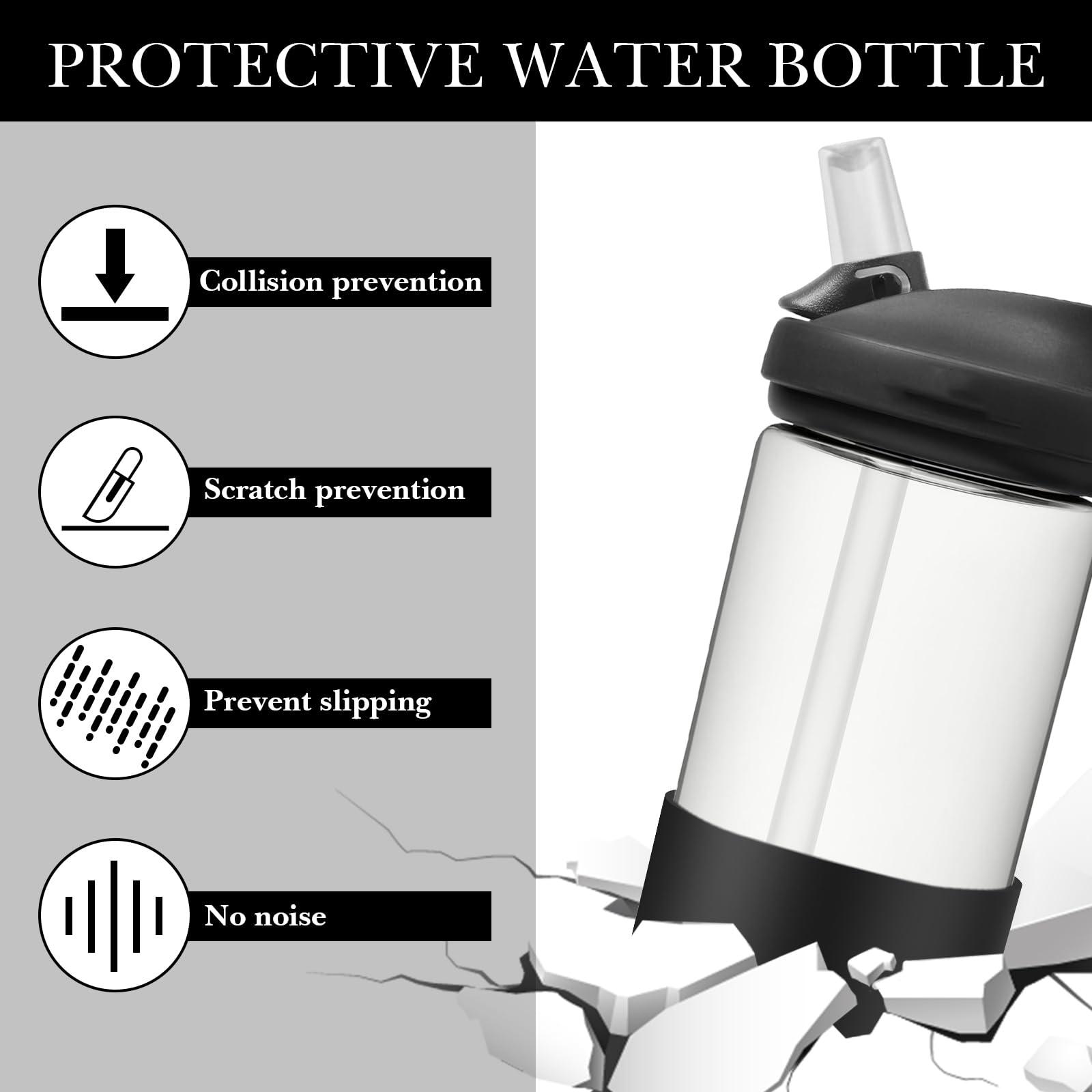 Linkidea Linkidea Water Bottle Boot Compatible with CamelBak Eddy+20oz/25oz, Chute Mag 20oz/25oz, Carry Cap, Silicone Anti-Slip Bottle Bottom Sleeve Cover Protector, Bottle Bumper (Black / 2 Pack)