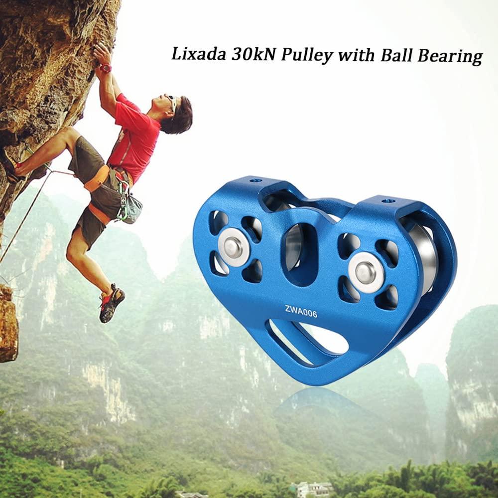 Lixada Lixada Zipline Pulley 30KN Trolley Rescue for 1/4 5/16 3/8 1/2 Cable Backyard Zipline, Hauling, Rigging and Commercial Purposes,Holds Upto 6700lbs