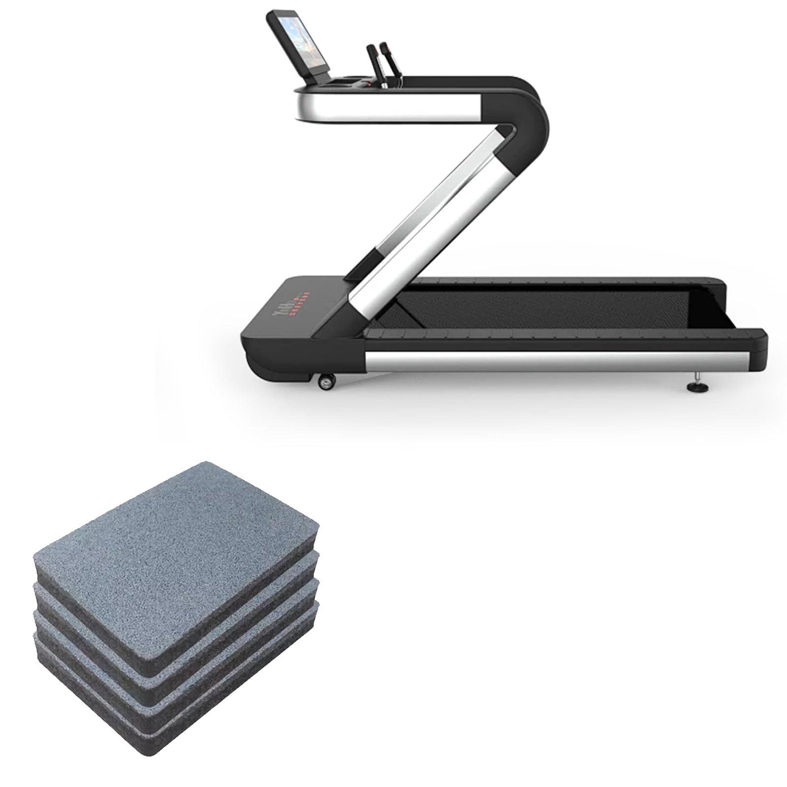 PPGE HOME Exercise Bike Mats, Treadmill Soundproof and Shock Absorbing Pad Soundproof and Shockproof Protect The Floor Gym Equipment Mat for Home/Gym/Exercise/Bike,Hard Floor & Carpet Pro(Size:THK 2cm4pcs)