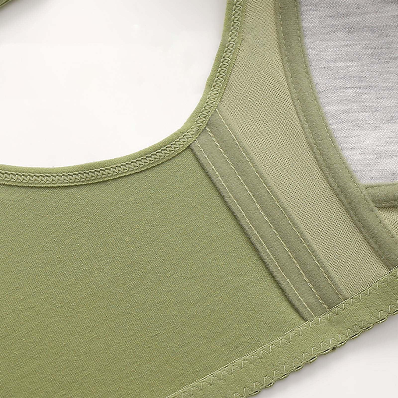 asntrgd Daisy Bras for Women Plus Size Wireless Front Button Closure Lace Bra Push Up Full Support Breathable Bralettes