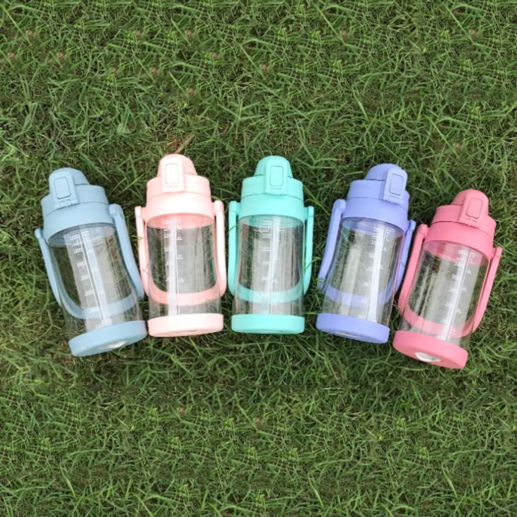 QHLOM QHLOM 51oz Large Capacity Water Bottle with Thick Handle Plastic Water Bottle BPA Free (Without Straw) (Color : Pink)