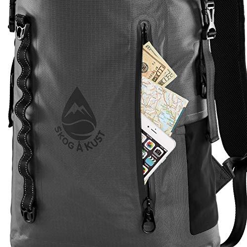 Skog  Kust Skog Kust BackSk Pro Waterproof Floating Backpacks with Exterior Airtight Zippered Pocket | Grey, 25 Liter