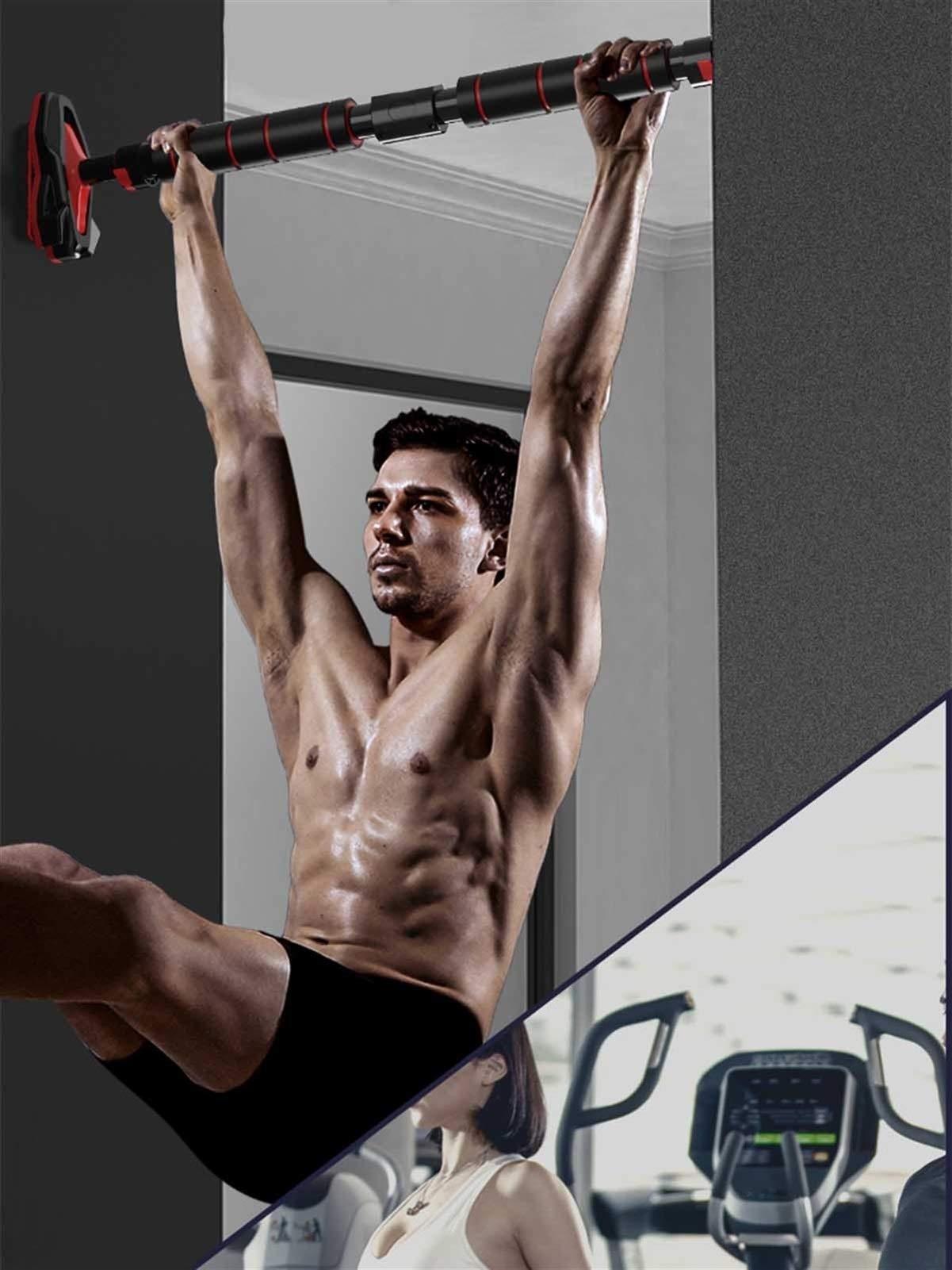 AGYH Pull-Up Bars Portable Wall-Mounted Horizontal Bar, Door Corridor Pull-up Fitness Bar with Balance Tester, Safe Anti-Skid, 70-160CM Adjustable, Load 300kg (Size : 70-100CM)