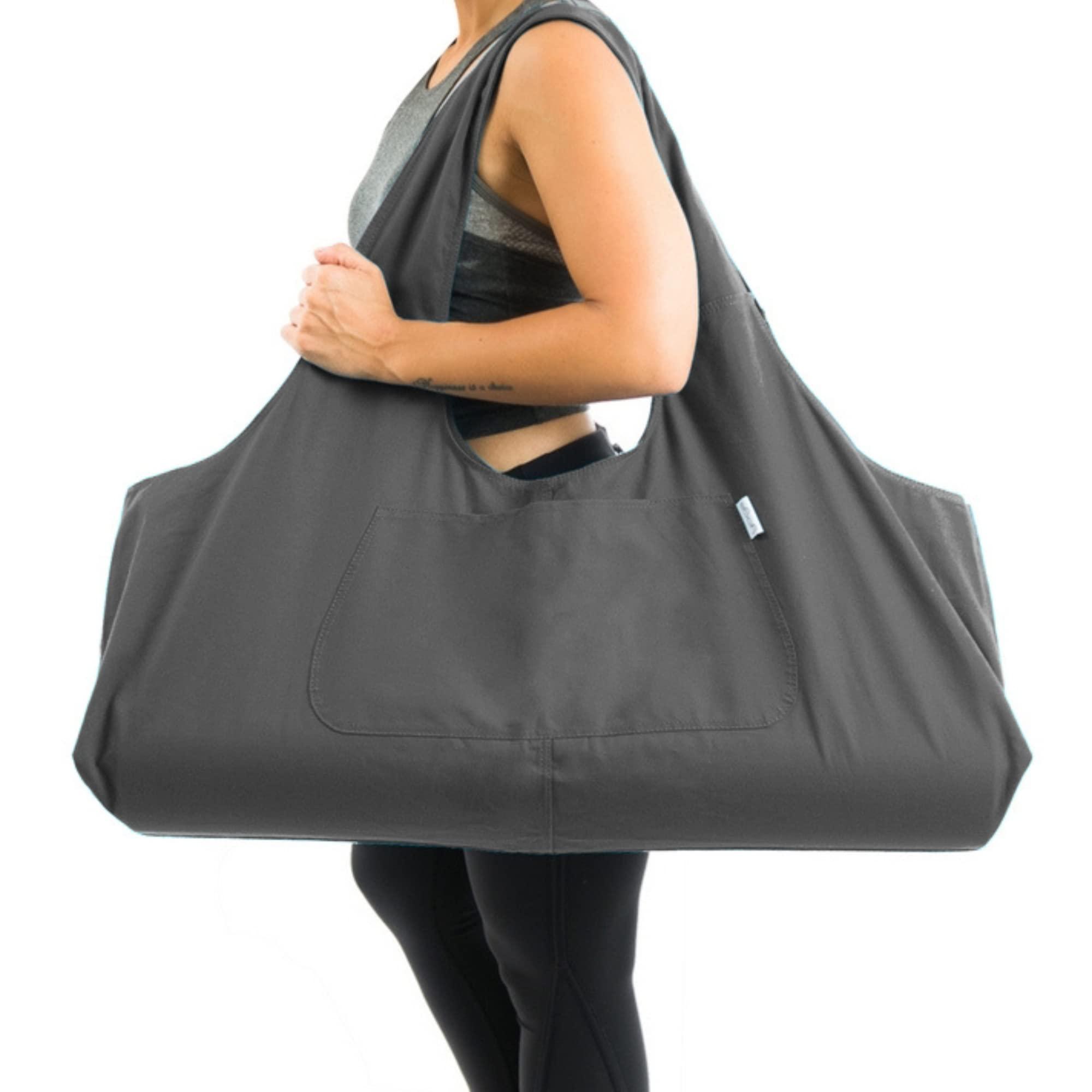 Yogiii Yogiii Yoga Mat Bag | The ORIGINAL YogiiiTotePRO | Large Yoga Mat Bag or Yoga Mat Carrier with Side Pocket | Yoga Bag Fits Most Size Mats (Ash Gray)