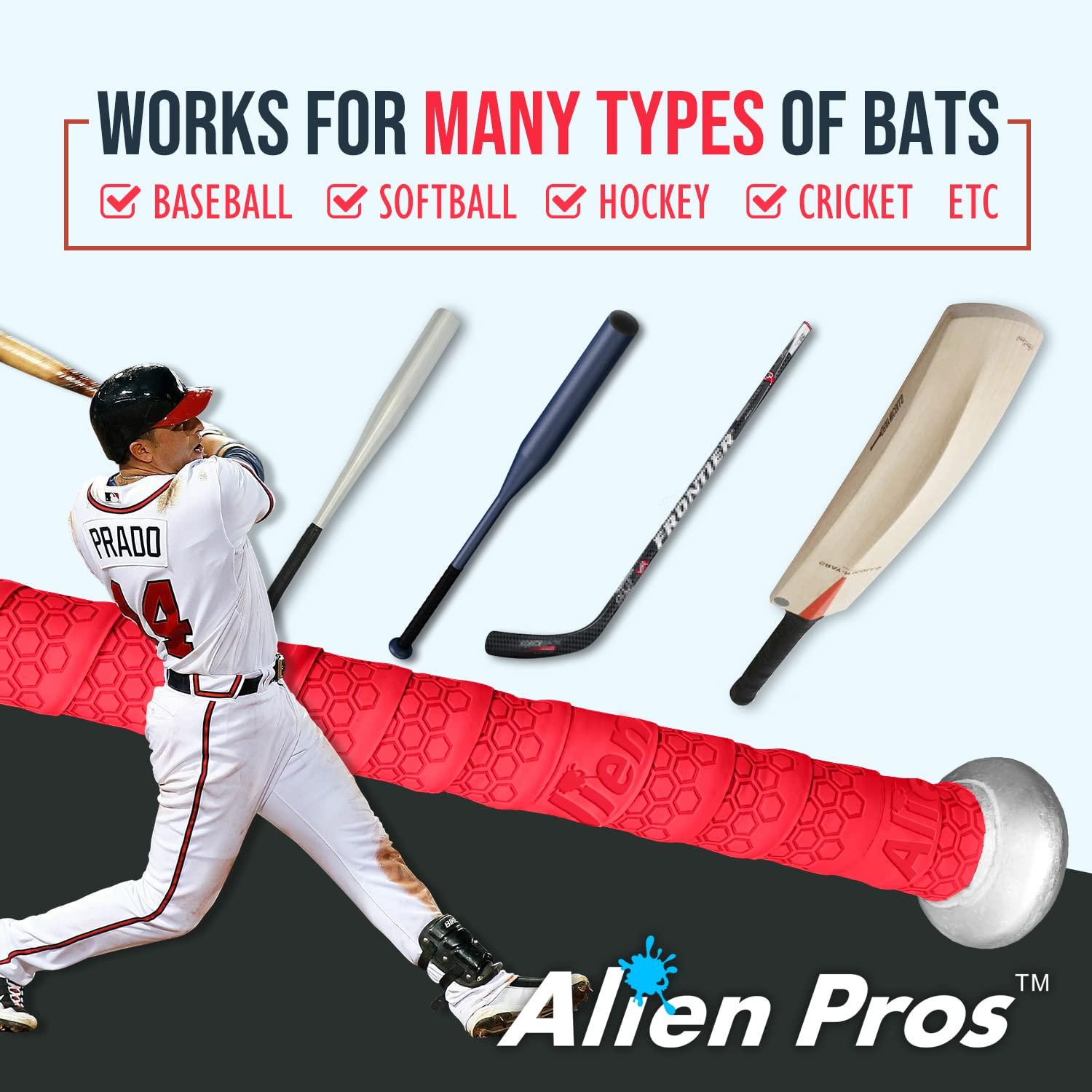 ALIEN PROS ALIEN PROS Bat Grip Tape for Baseball (2 Grips) 1.1 mm Precut and Pro Feel Bat Tape Replacement for Old Baseball bat Grip Wrap Your Bat for an Epic Home Run (2 Grips, Blue Beats)
