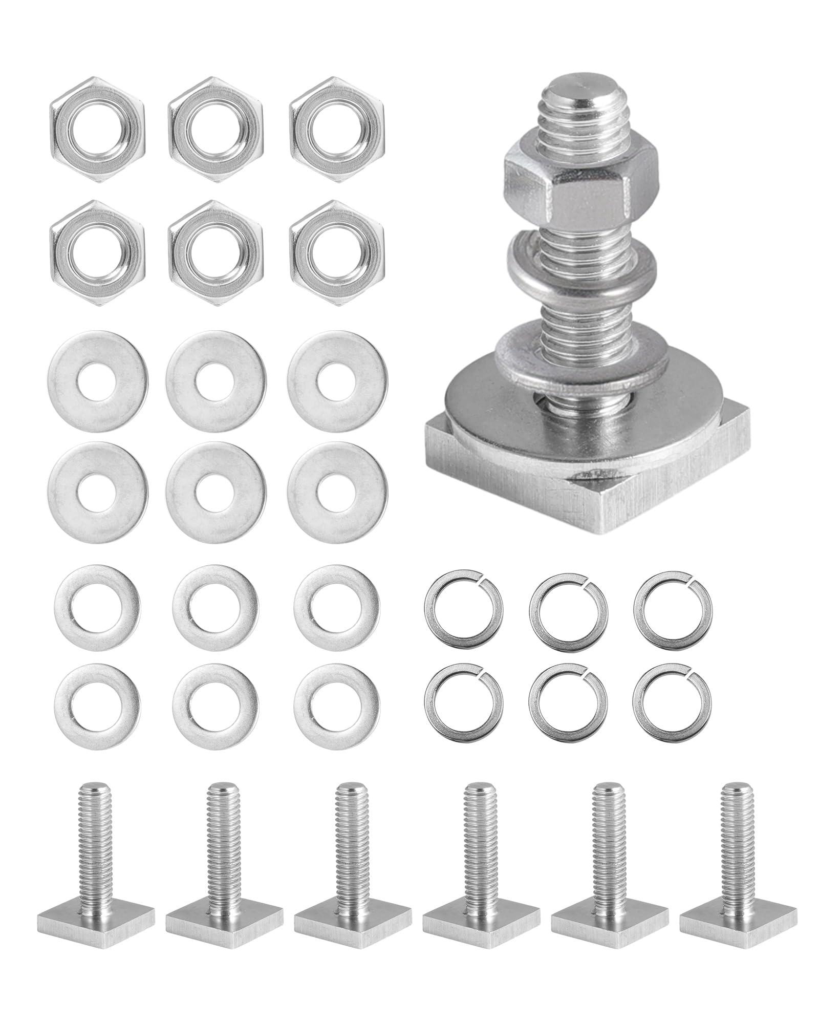 moroinriz T Slot Bolts for Thule, Yakima Roof Rack Cross Bars, Platform, Cargo Basket, Stainless Square T Track Bolt Adapter to Secure Bike/Ski/Kayak Rack, Solar Panel, Awning, M8x30mm, 4mm Thickness