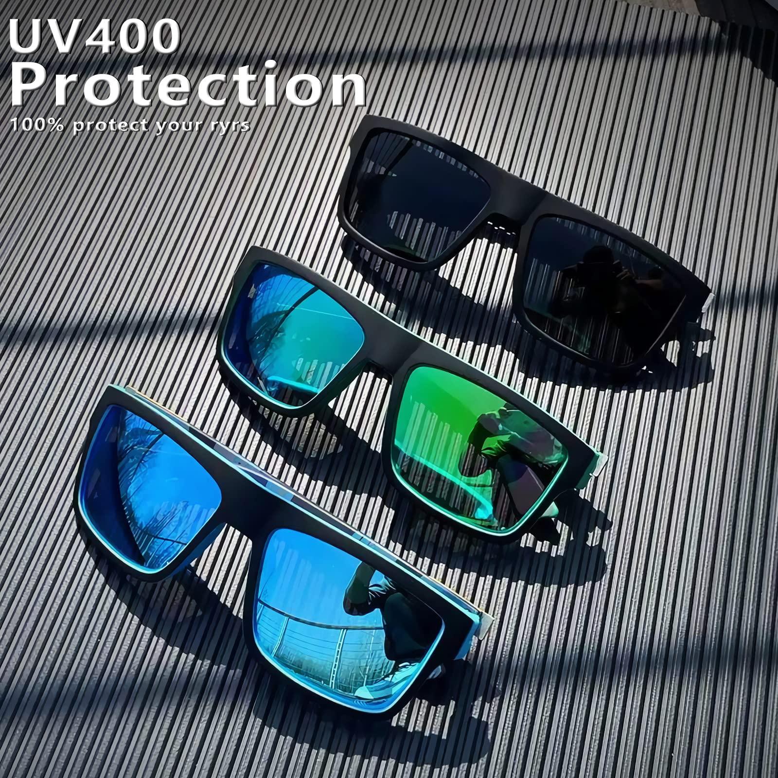 DioKiw DioKiw Polarized Sunglasses for Men Sporty Style Design Driving Travel Sun Glasses Lightweight Square Frame UV Protection Goggles