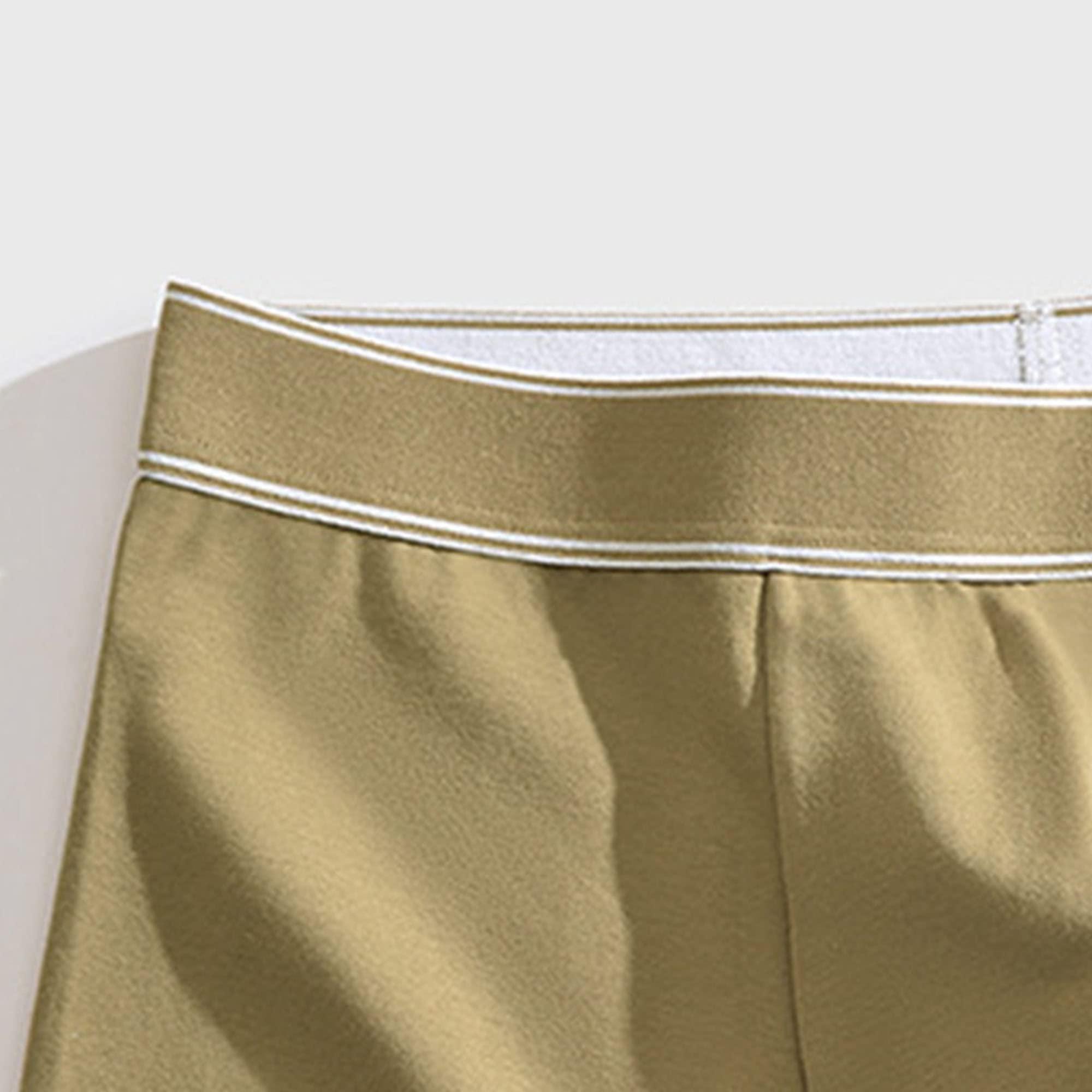 Maiyifu-GJ Men's Cotton Solid Colour Underwear Cool Moisture-Wicking Boxer Briefs Stylish Breathable Underpants (Yellow 1PC,3X-Large)