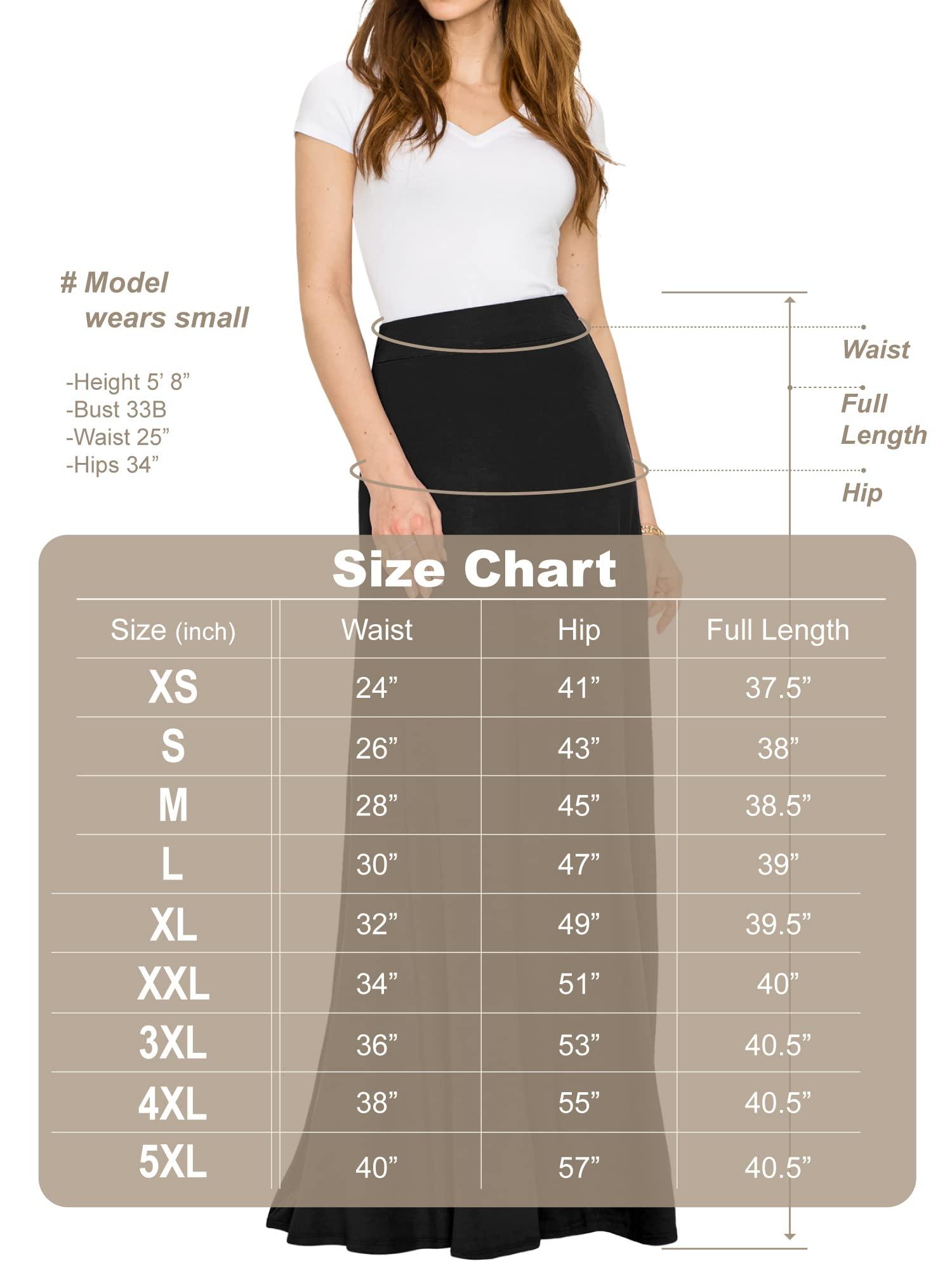 Lock and Love LL WDR1434 Womens Leopard Print Maxi Skirt with Elastic Waist Band XL Leopard