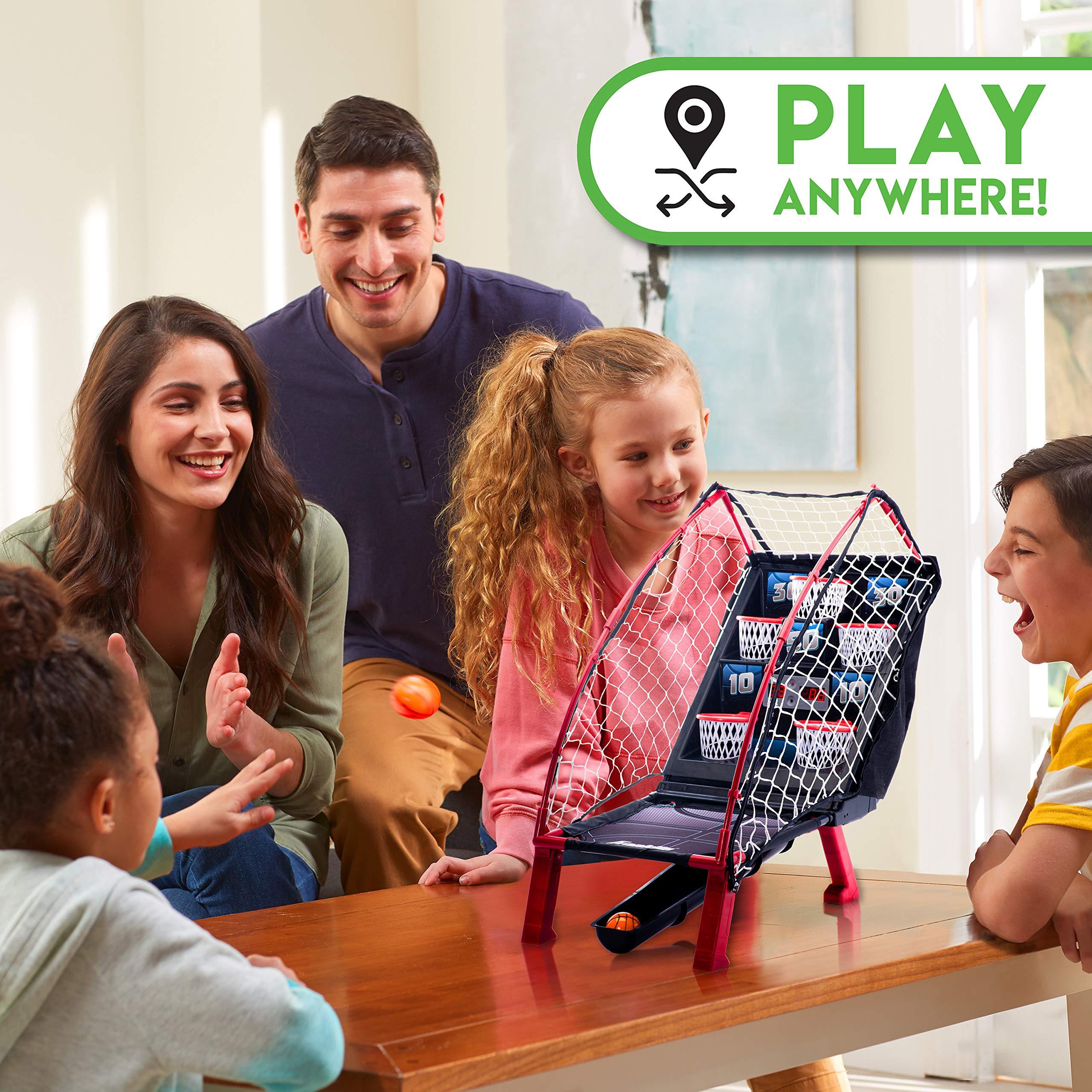 Franklin Sports Franklin Sports Basketball Arcade Game - Table Top Bounce A Bucket Shootout Basketball - Indoor Electronic Gameroom Game for Kids + Adults - Fun Toy for Boys + Girls - Red