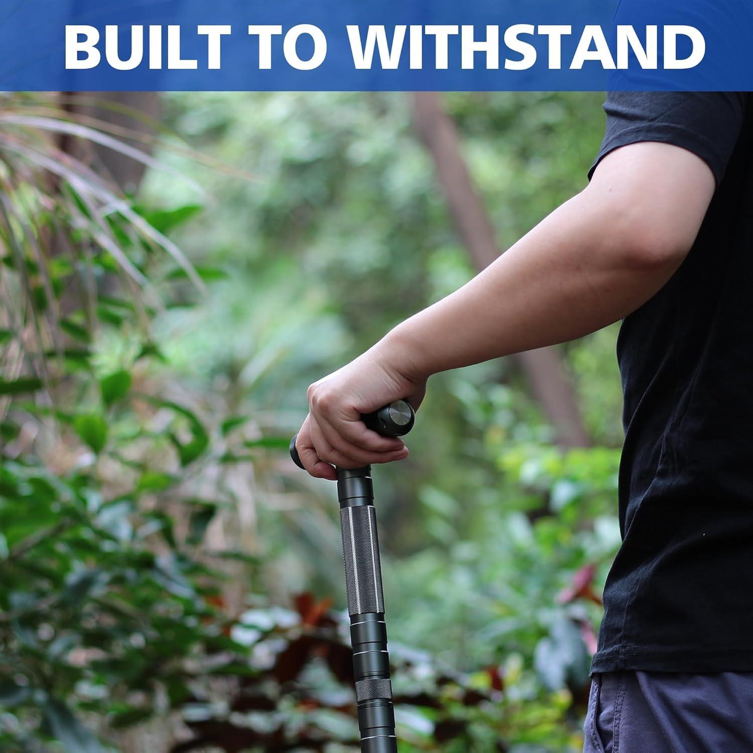 aiGear aiGear Tactical Stick Hiking Walking Staff - Trekking Poles Tactical Staff Adjustable Hiking Stick Gear for Outdoor Survival Camping Hiking