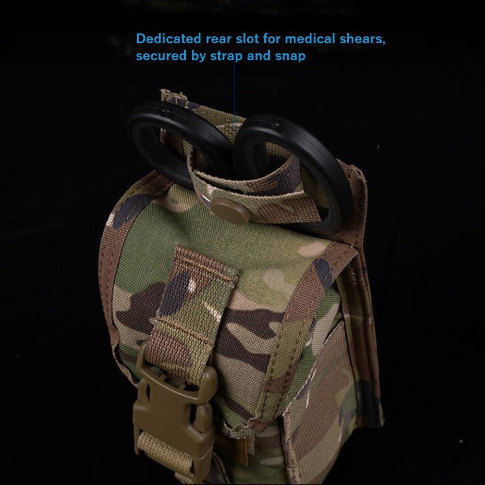 AOTUMUT MOLLE Blowout Medical Pouch,Tactical Bleeder First Aid Pouch Medical Shears Holder Empty IFAK Pouch Security Survival Gear