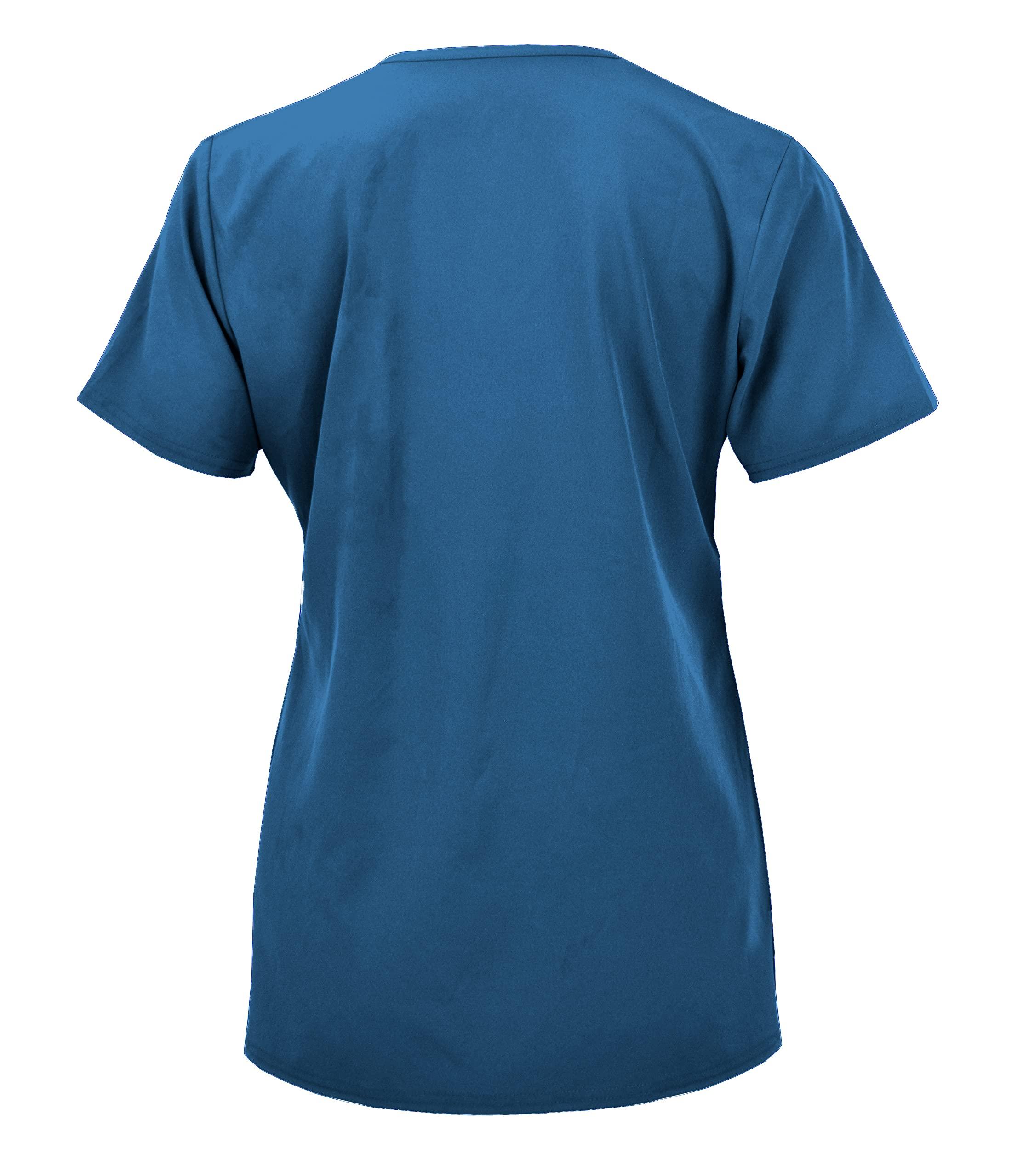 Green Town Green Town Scrubs for Women - 4 Pocket V-Neck Scrub Top, Stretch Fabric, Easy Care Uniforms-Caribbean-X-Large