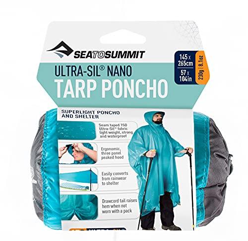 Sea to Summit Sea to Summit Ultra-SIL Nano Tarp Poncho 4-in-1 Raincoat, Pack Cover, Groundsheet, and Shelter, Pacific Blue