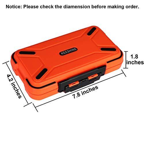 KEESHINE KEESHINE SMALL Fishing Tackle Box, Floating Storage Box, Double-Sided Fishing Lure Box with Adjustable Dividers Storage Jewelry Organizer Making Kit Container for Lure Hook Beads Earring Tool(Orange)