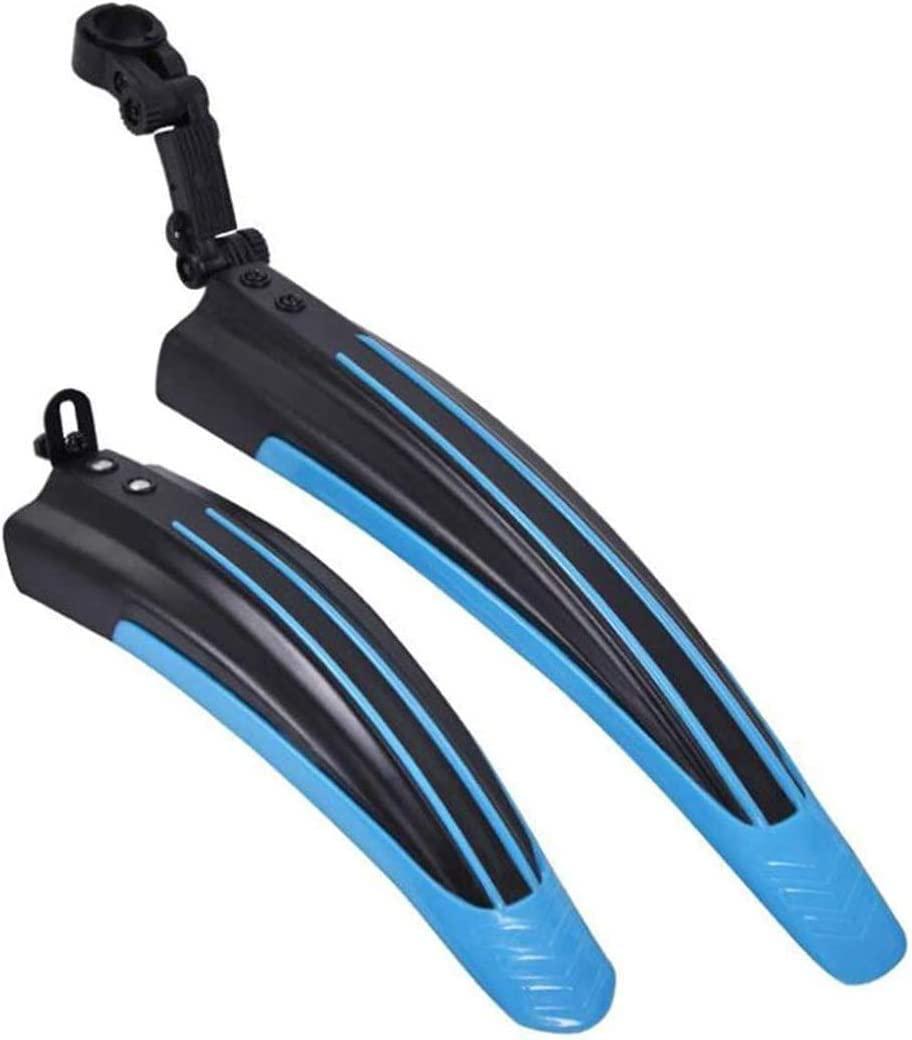 BlueSunshine WIROJ BlueSunshine Adjustable Road Mountain Bike Bicycle Cycling Tire Front/Rear Mud Guards Mudguard Fenders Set (Blue + Black)