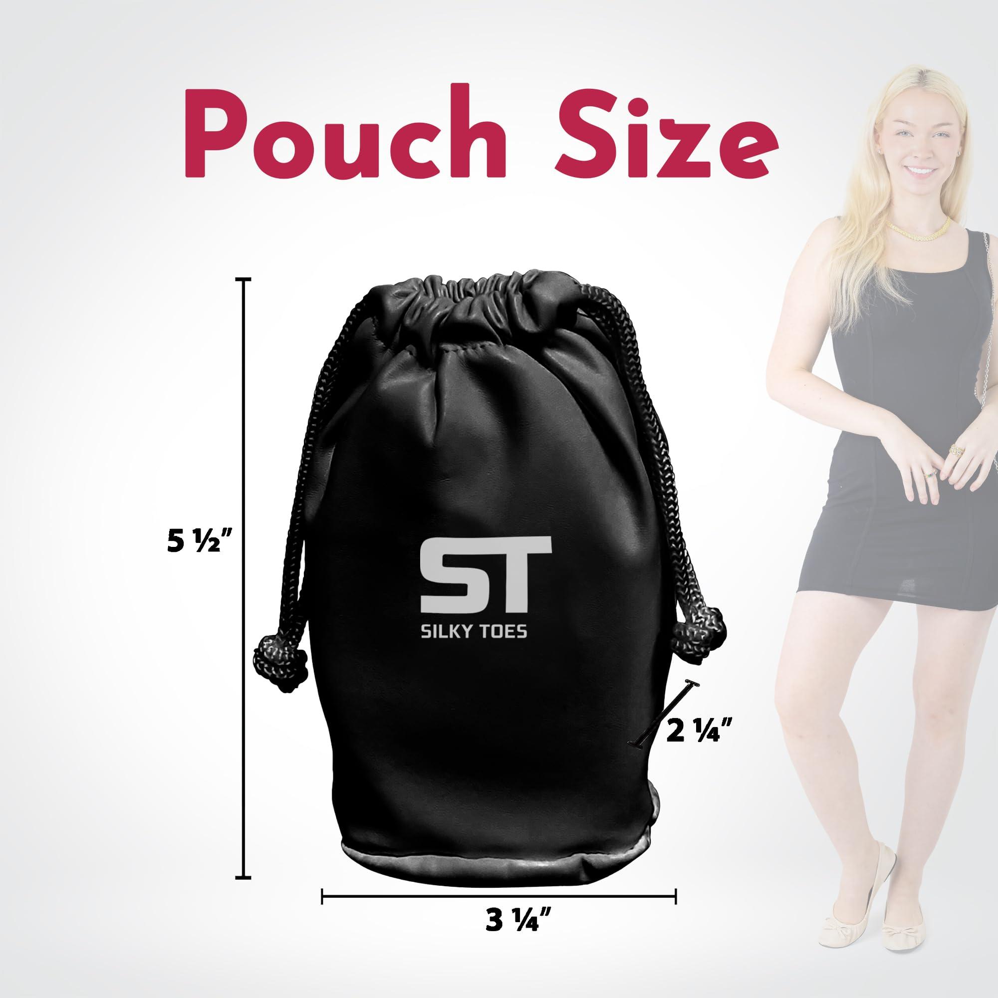 Silky Toes Silky Toes Foldable Travel Portable Flat Comfort Shoes with Pouch (Small 5/6, Silver)