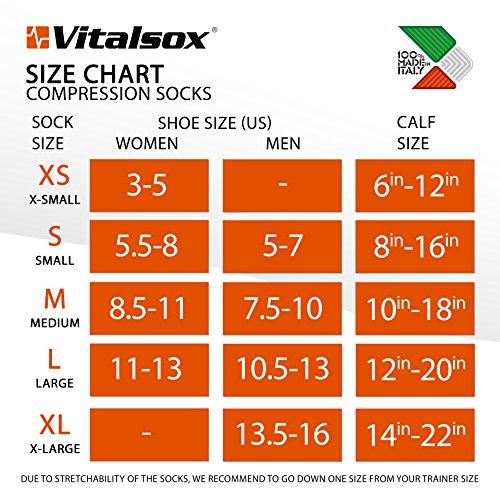 Vitalsox Vitalsox Patented Graduated Compression Socks, Carbon/Lime, Large