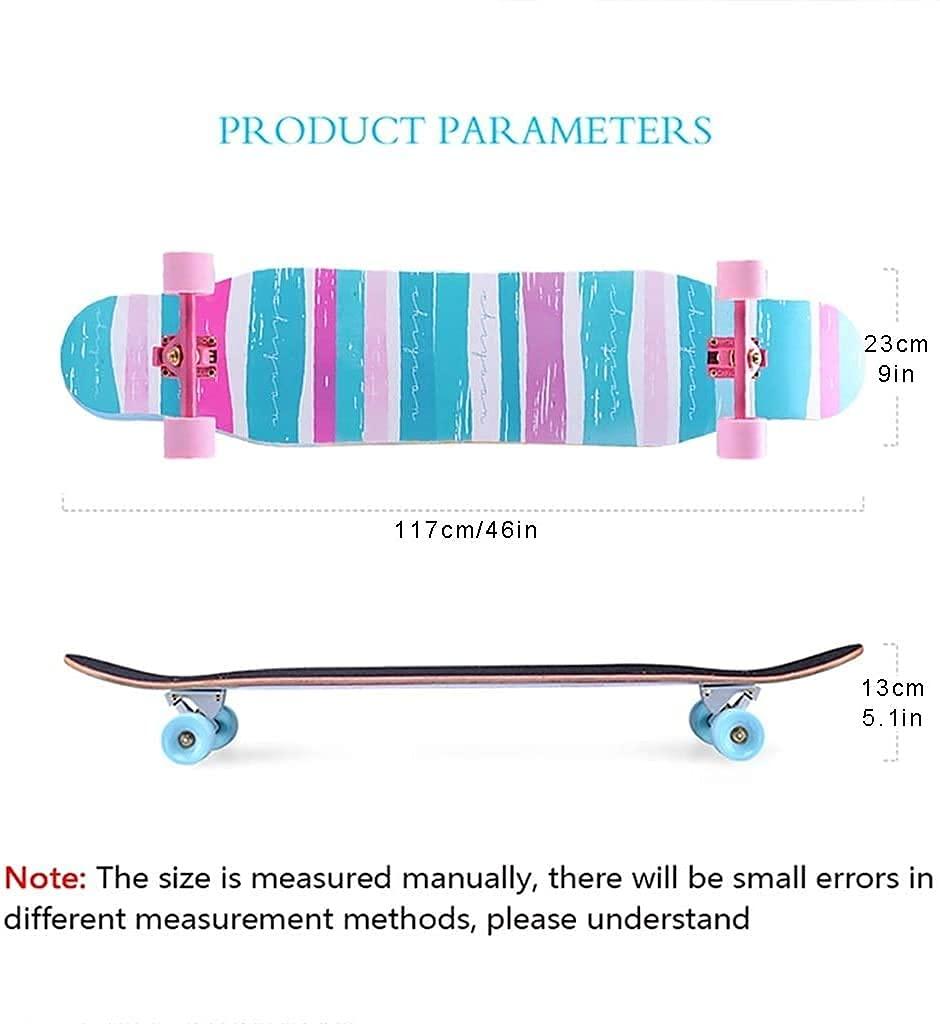 Treex Complete Skateboard 46\" X 9\" Longboard, Pro Skate Board Longboards for Cruising, Free Style, Downhill and Dancing, Long Boards Skateboards for Teens Adults Beginners Boys Girls