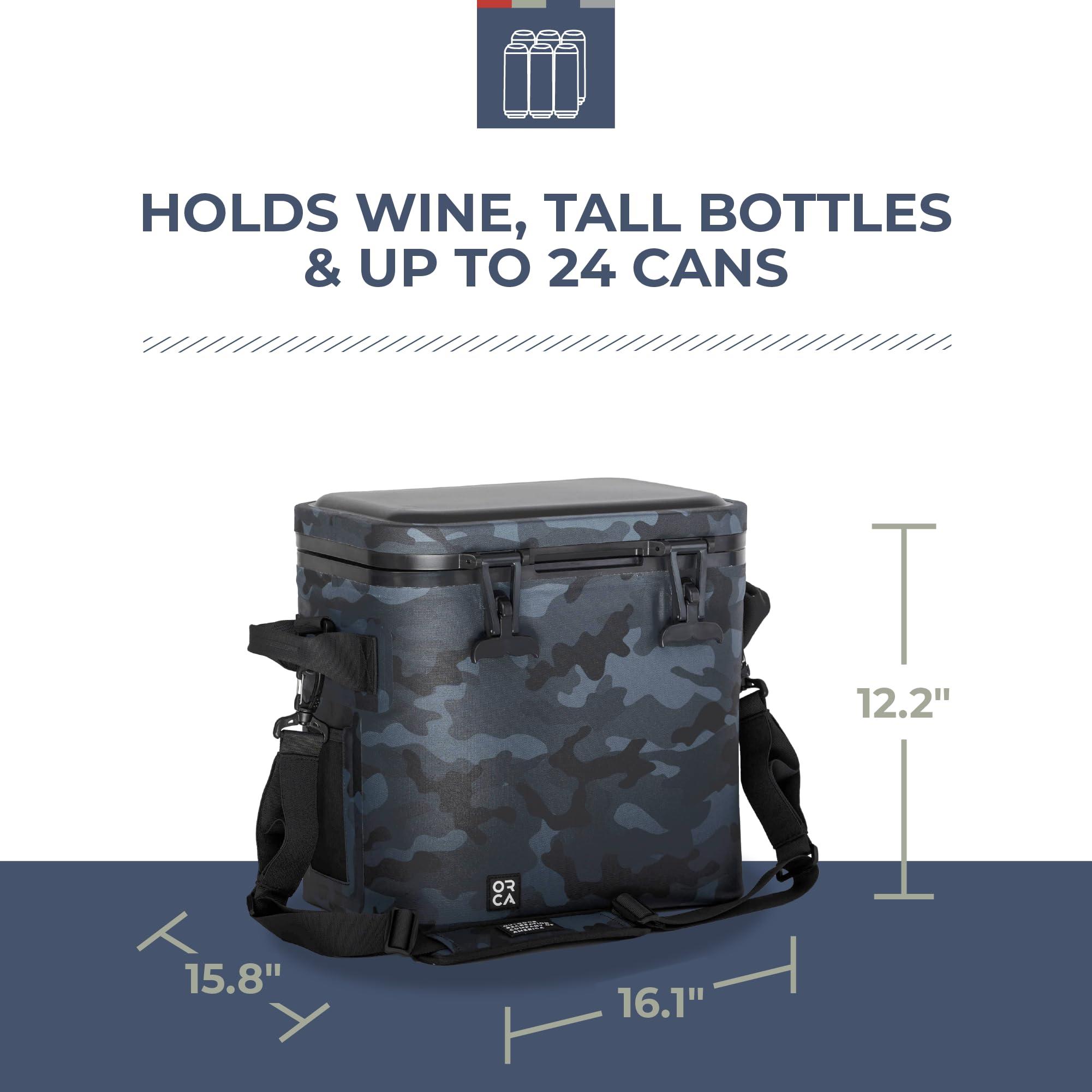 ORCA ORCA Wanderer 24 Can Soft Side Cooler | Temperature Insulated Leakproof Bag Keeps Drinks Ice Cold All Day, Height Fits Wine Bottles, Over Shoulder Strap & Carry Handles for Portability Starboard