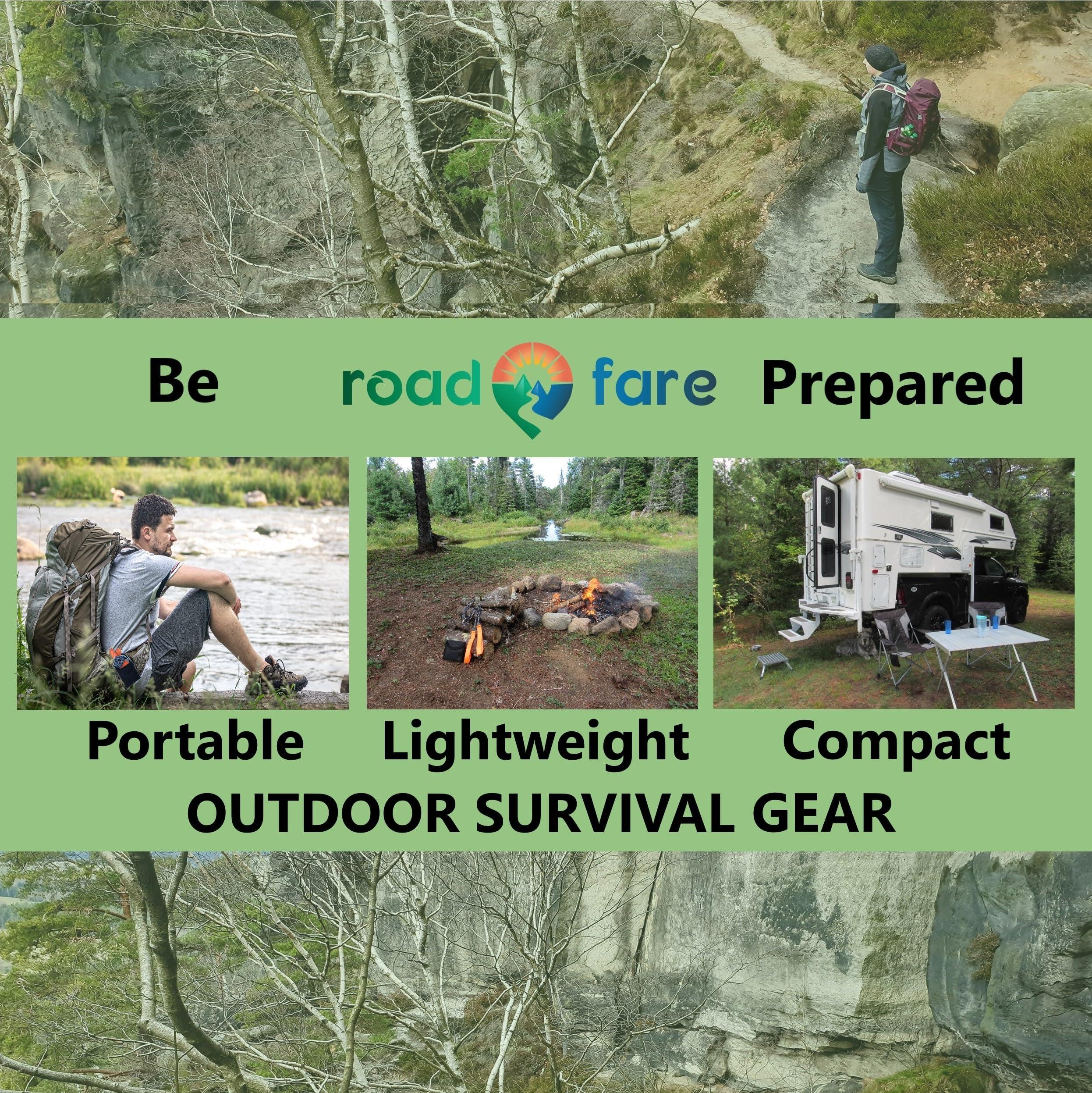 Roadfare Pocket Chainsaw - 36 Inch Manual Hand Chain Saw - Pocket Saw with 48 Bidirectional Teeth - Camping Saw Survival Saw For Fast Easy Cutting - Wire Saw - Rope Saw - Cable Saw - Backpacking Gear Camp Saw