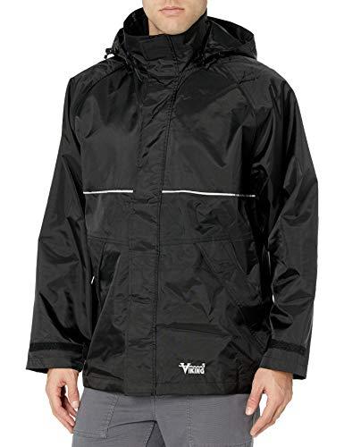 VIKING VIKING Journeyman 420D Waterproof Jackets for Men - Heavy-Duty Hooded Industrial Jacket for Construction and Forestry, Black - X-Large