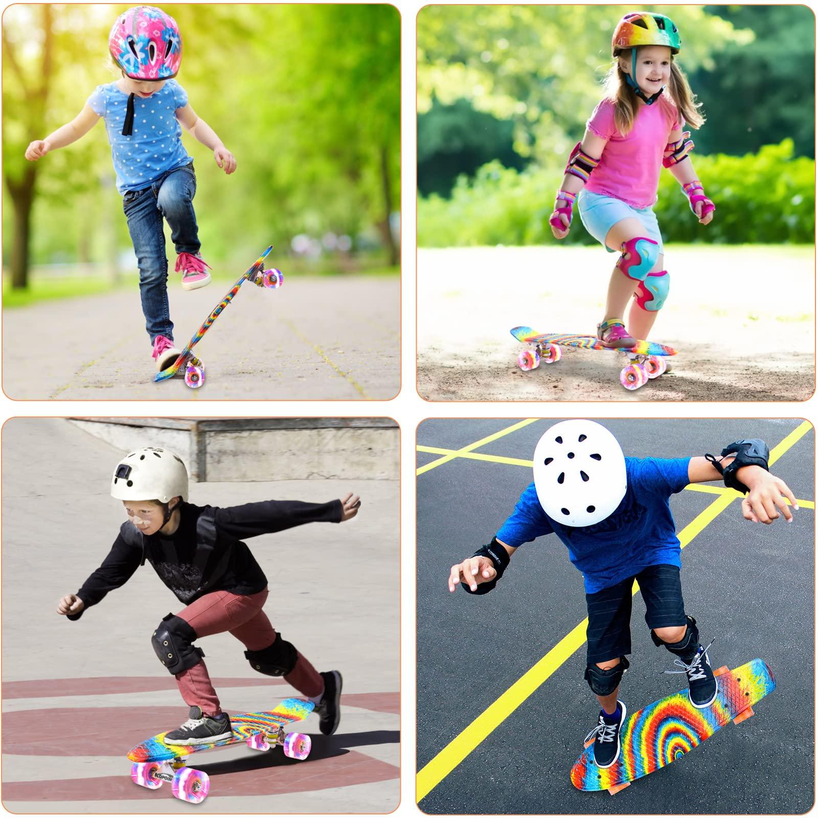 Kqpoinw Kqpoinw Kids Skateboard,22\" Complete Skateboards for Kids,Teens,Grils,Beginners,Skate Board,Rainbow Skateboards with Colorful LED Light up Wheels,Skate Tool, Ideal Gift for Girls,Kids,Teens.
