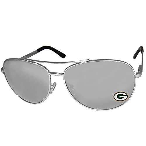 Siskiyou Sports NFL Siskiyou Sports Fan Shop Green Bay Packers Aviator Sunglasses One Size Silver